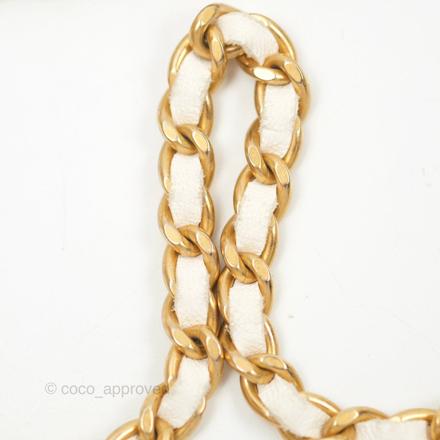 Chanel Quilted Pearl Crush Phone Holder With Chain White Lambskin
