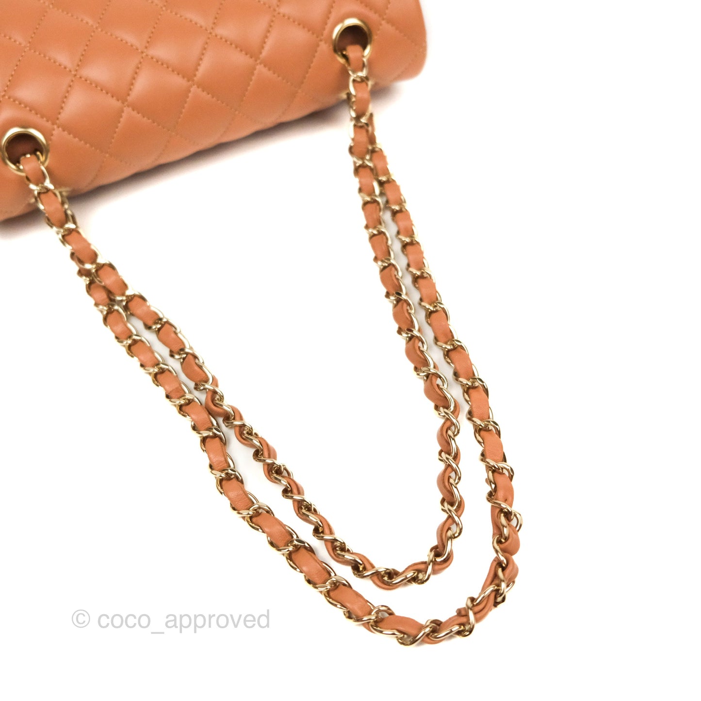 Chanel Small Classic Quilted Flap Dark Beige Caramel Lambskin Gold Hardware