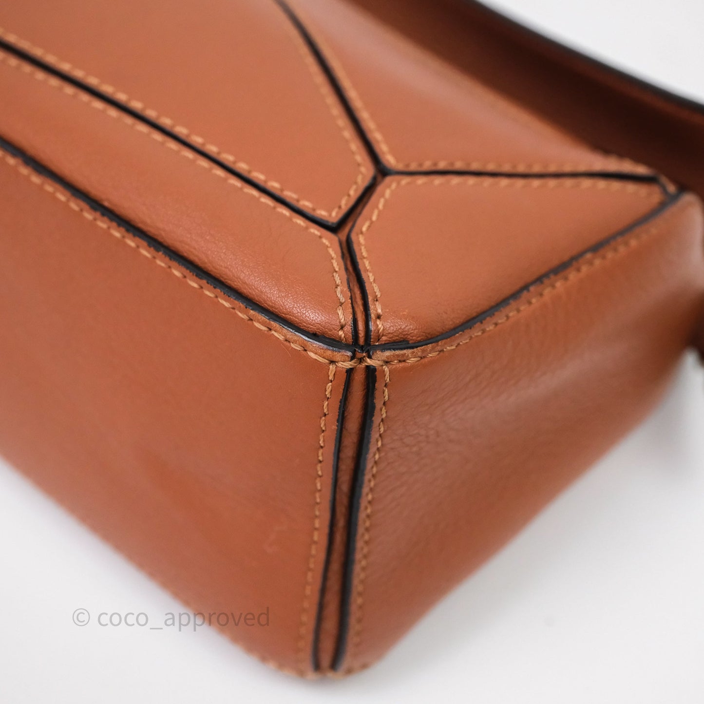 Loewe Mini Puzzle Bag Tan Calfskin Gold Hardware