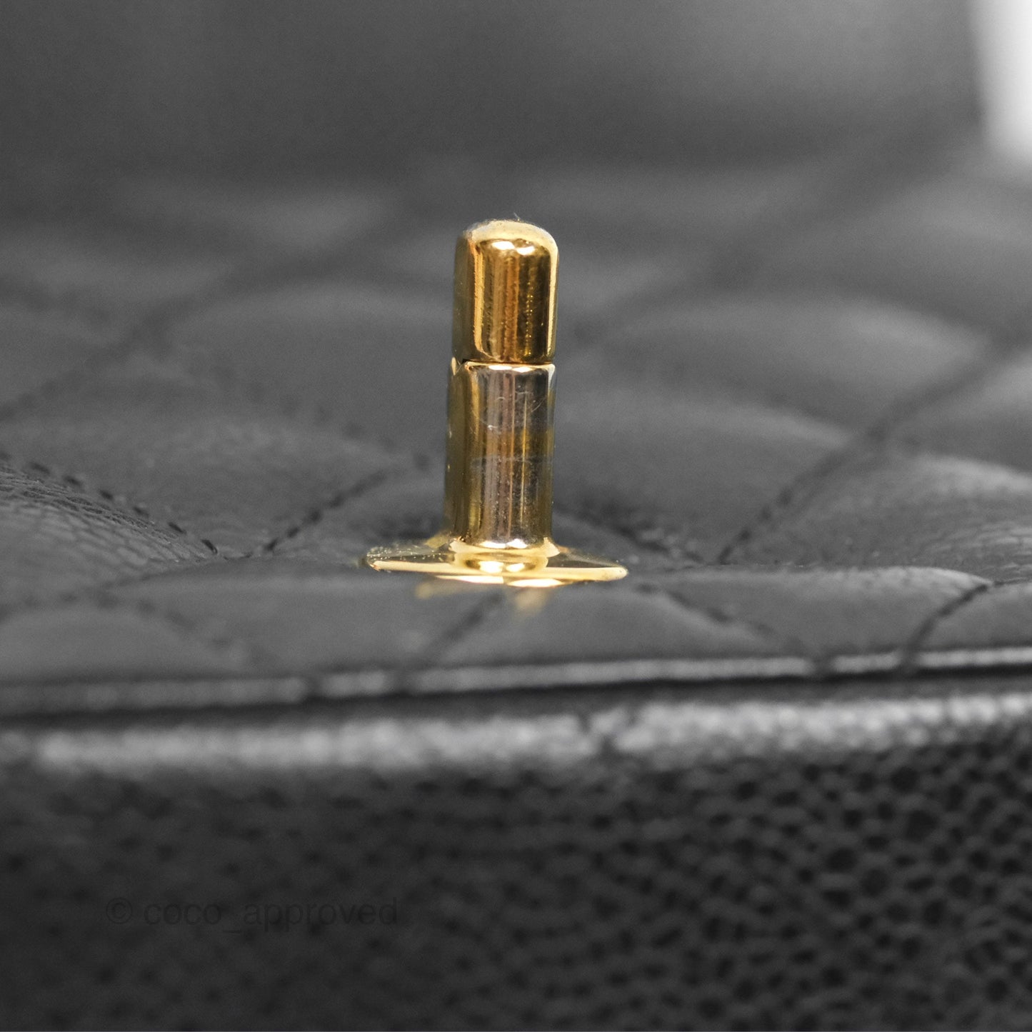Chanel Vintage Mini Square Quilted Black Caviar Gold Hardware