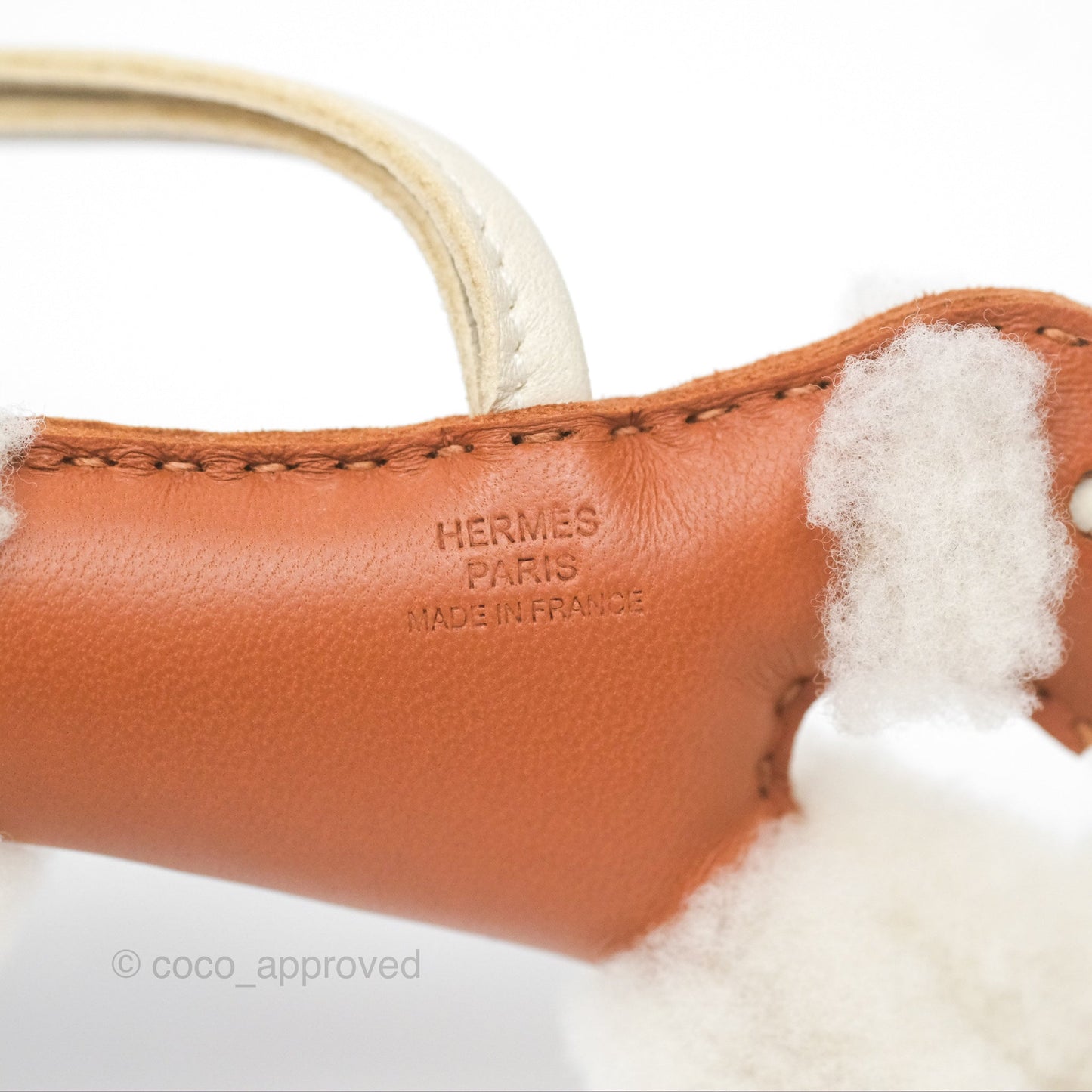 Hermès Shearling Budy Charm Gold / Craie Merinos