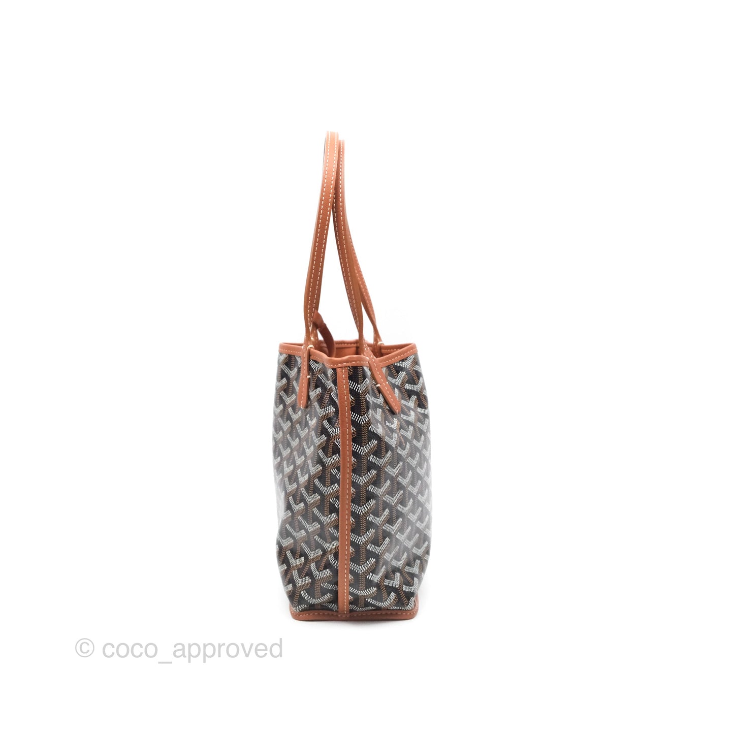 Goyard Anjou Mini Bag Goyardine Canvas Black/ Tan