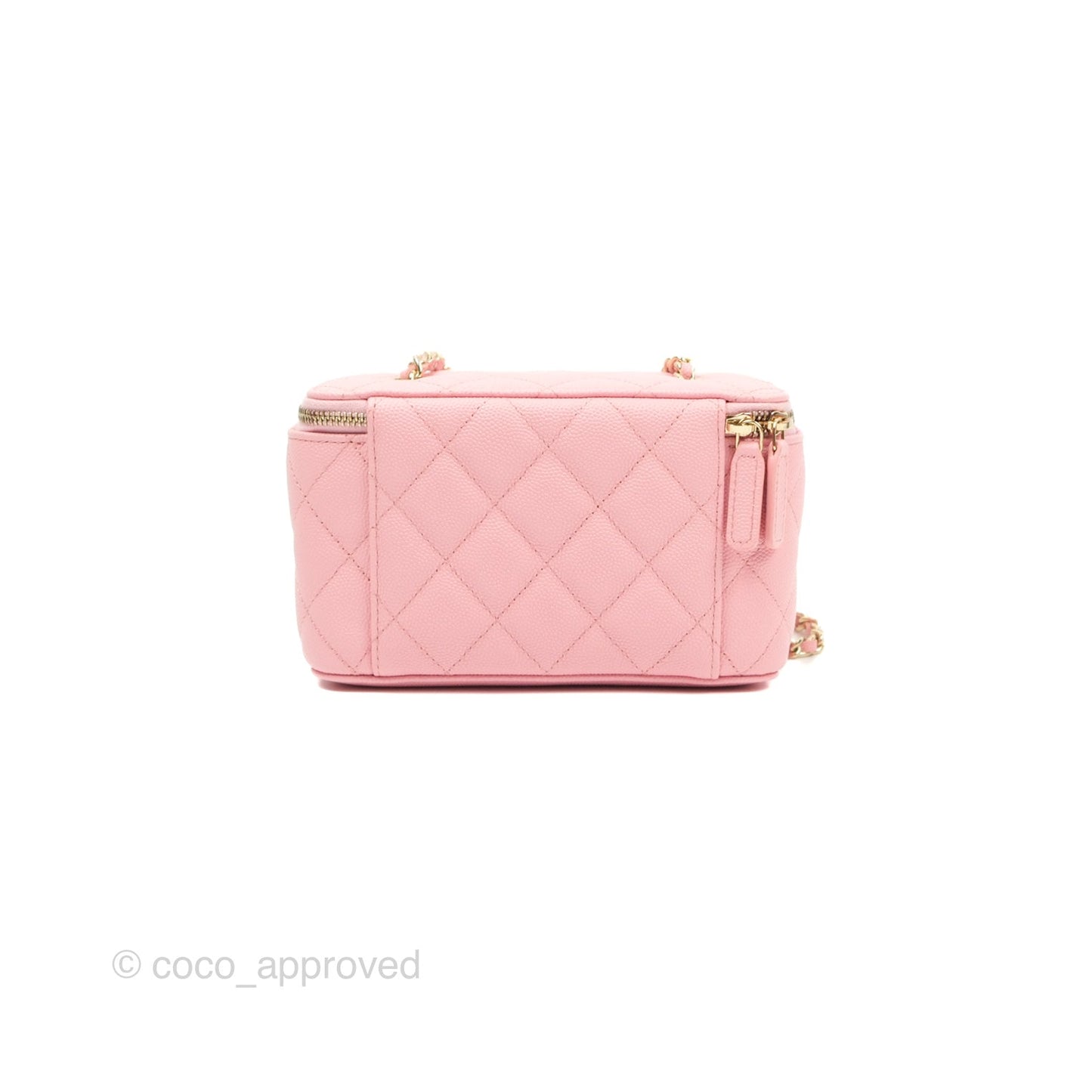 Chanel Classic Vanity With Chain Pink Caviar Gold Hardware