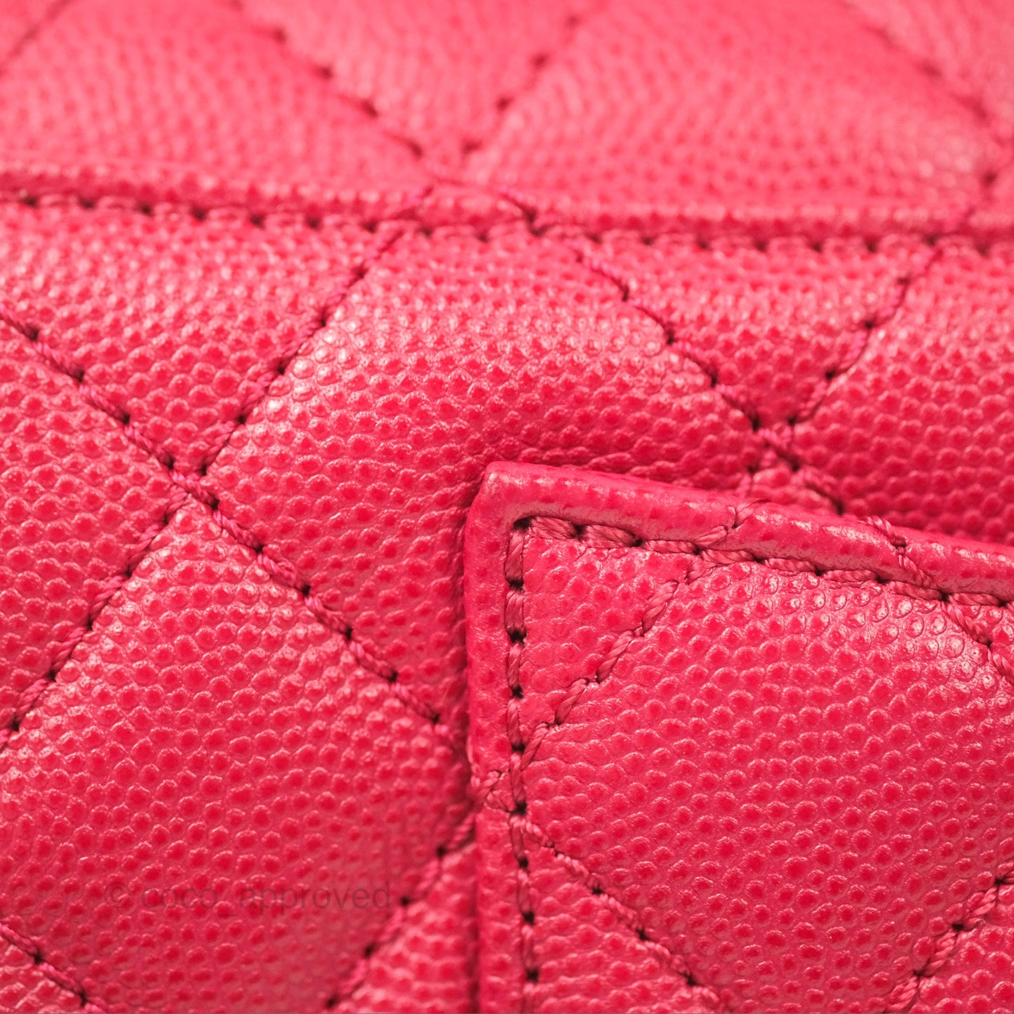 Chanel Small Coco Handle Quilted Dark Rose Pink Caviar Gold Hardware 21A
