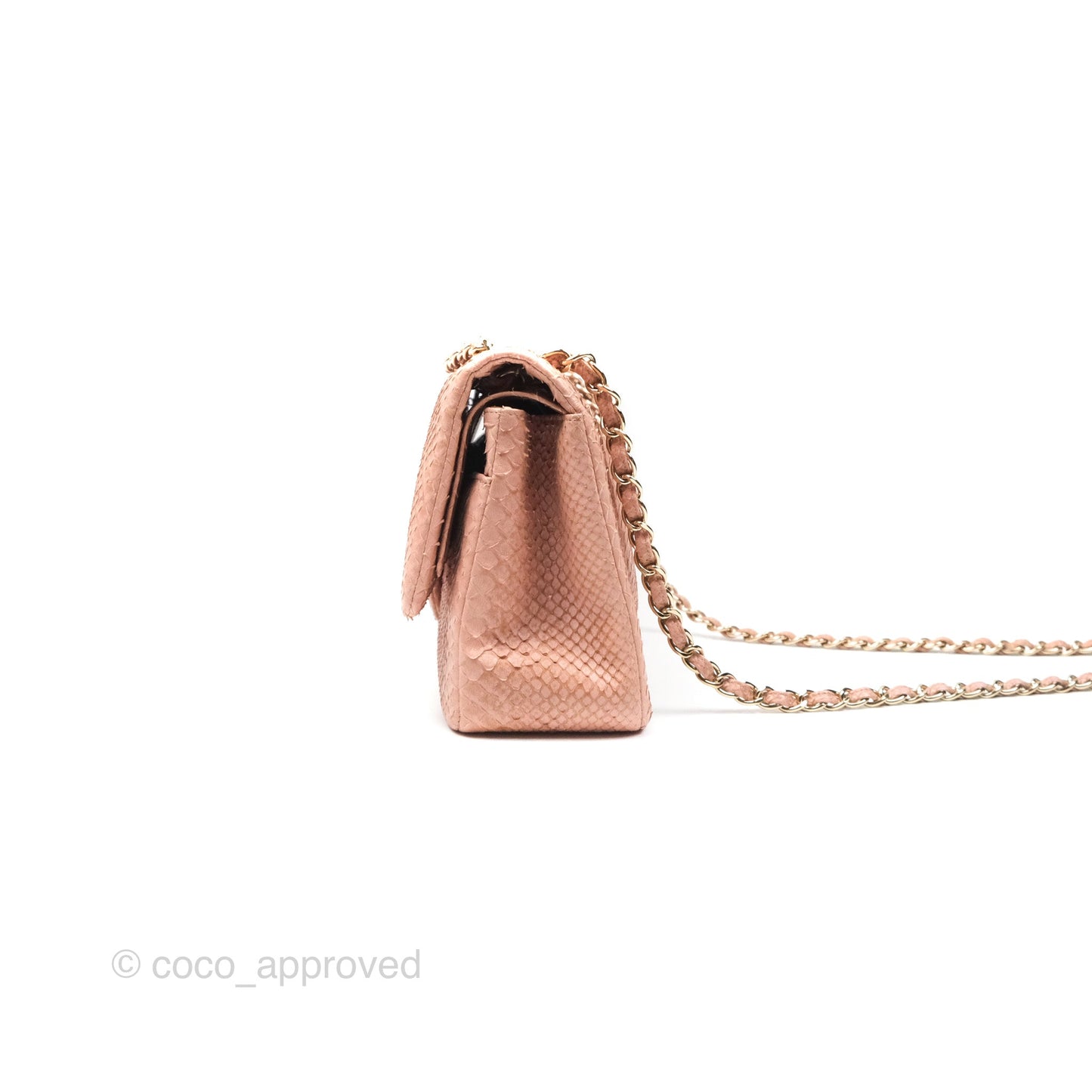 Chanel Jumbo Double Flap Python Pink Gold Hardware
