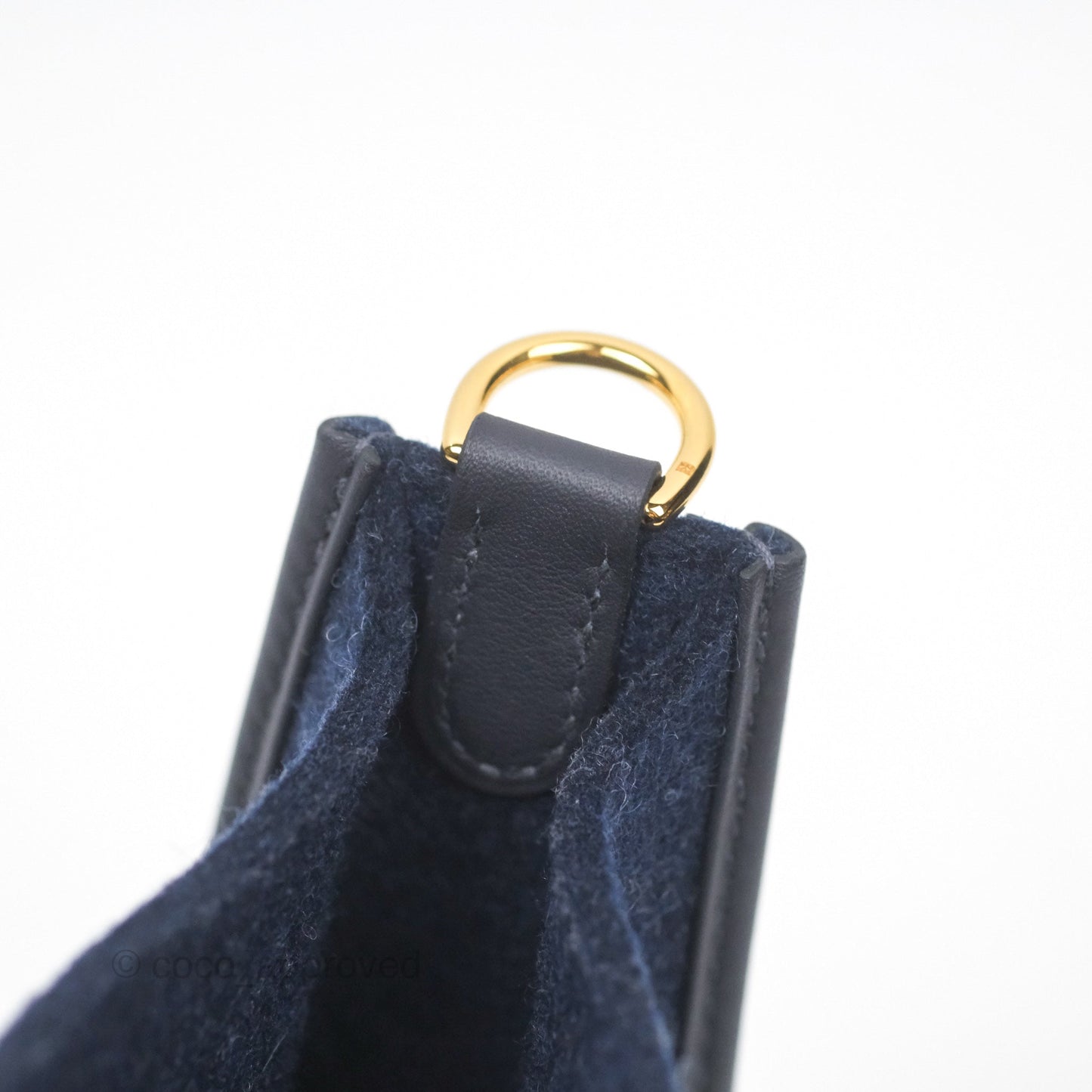 Hermès Mini Evelyne 16 Wooly Bleu Nuit 2Z / Swift Noir 89 Gold Hardware