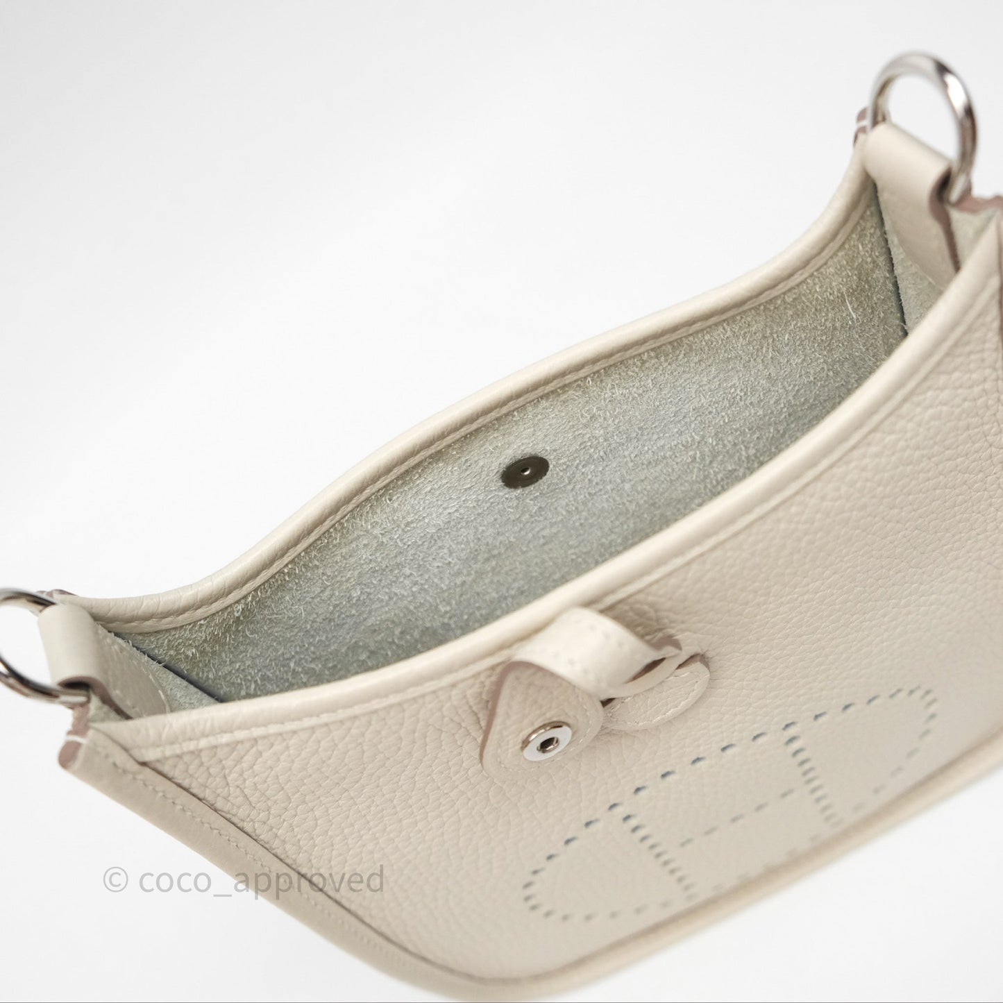 Hermès Mini Evelyne Craie 10 Clemence Palladium Hardware