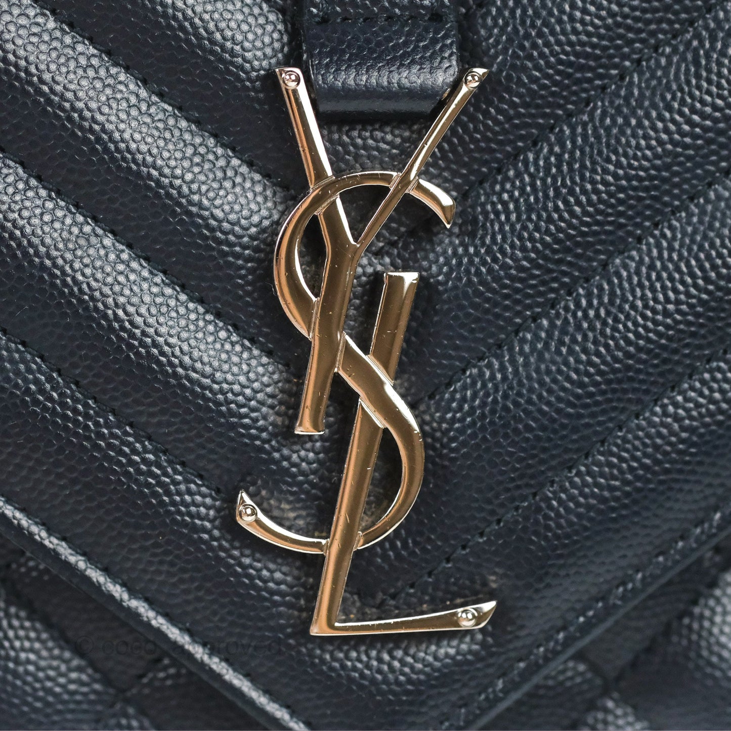 Saint Laurent Medium Envelope Navy Caviar Silver Hardware