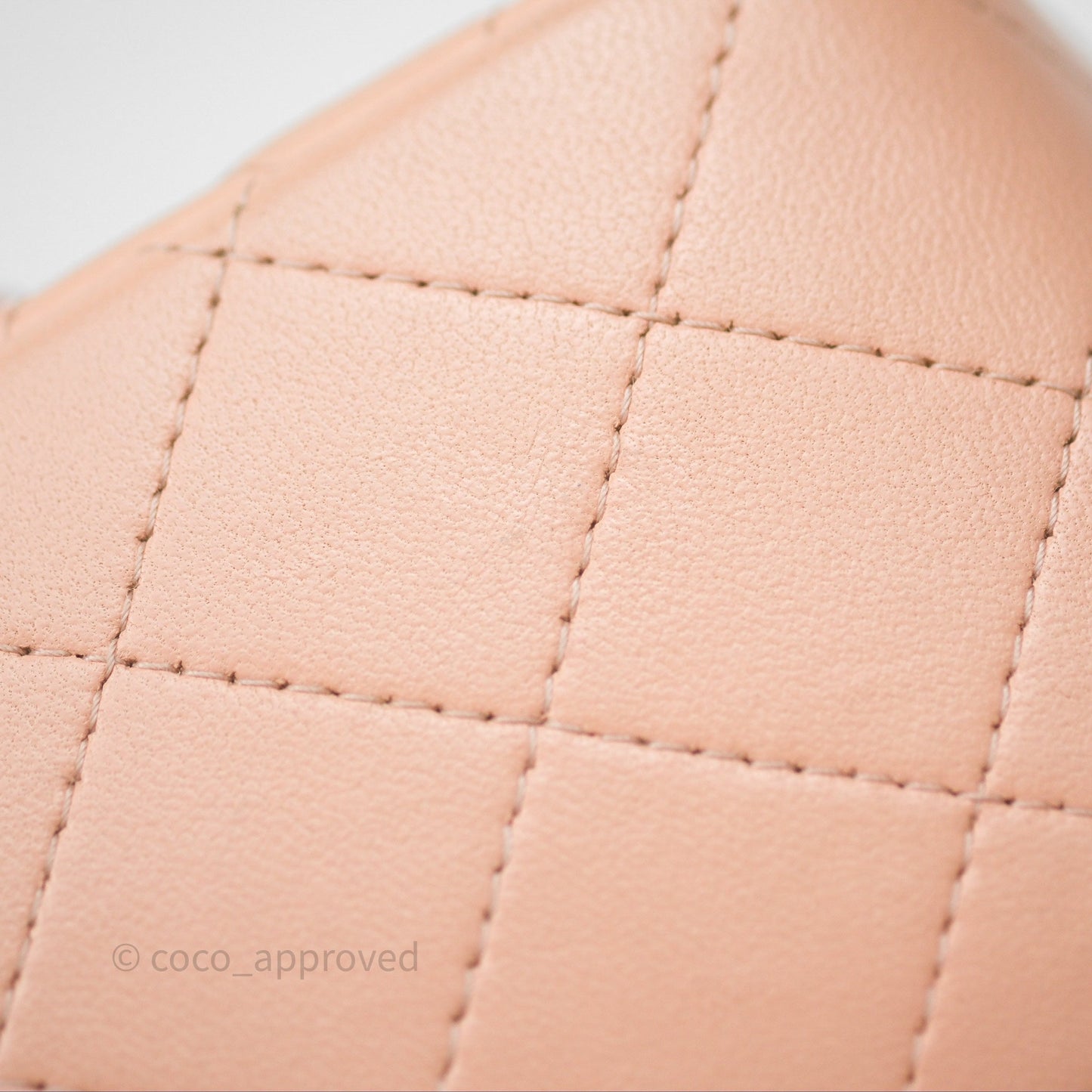 Chanel Mini Square Flap Quilted Beige Pink Lambskin Gold Hardware