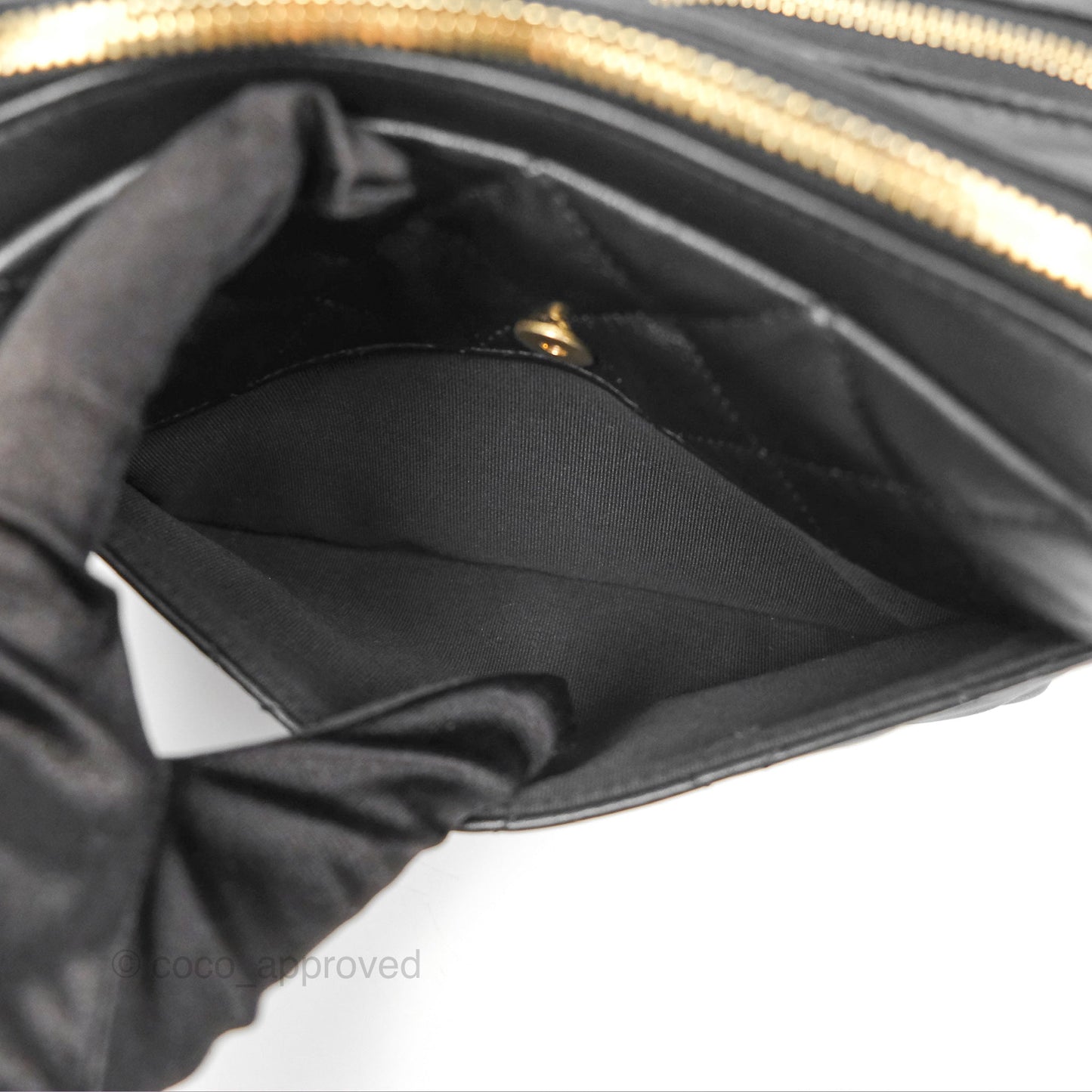 Chanel Small Logo Camera Case Quilted Black Calfskin