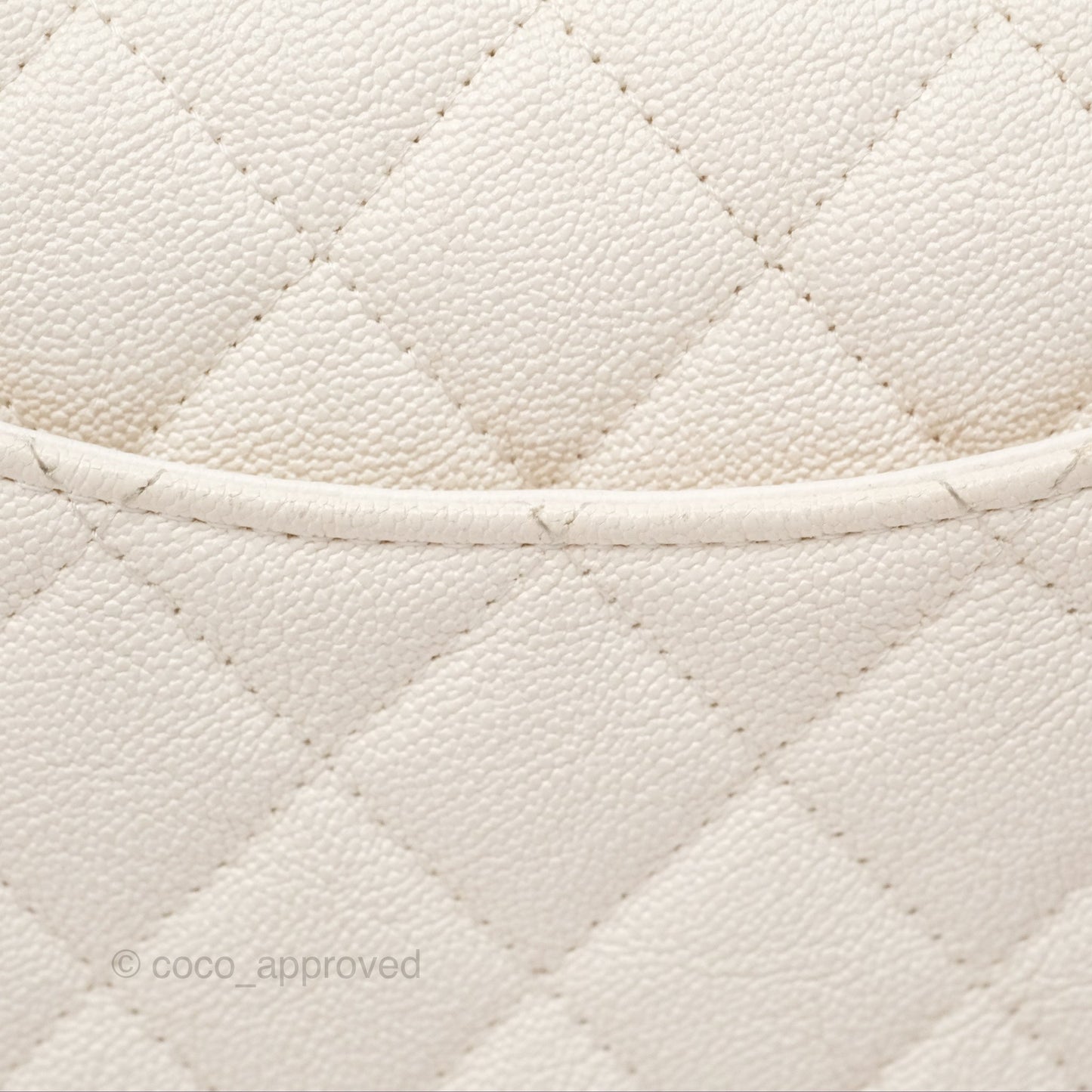 Chanel Top Handle Mini Rectangular Flap Bag Ivory White Caviar Aged Gold Hardware