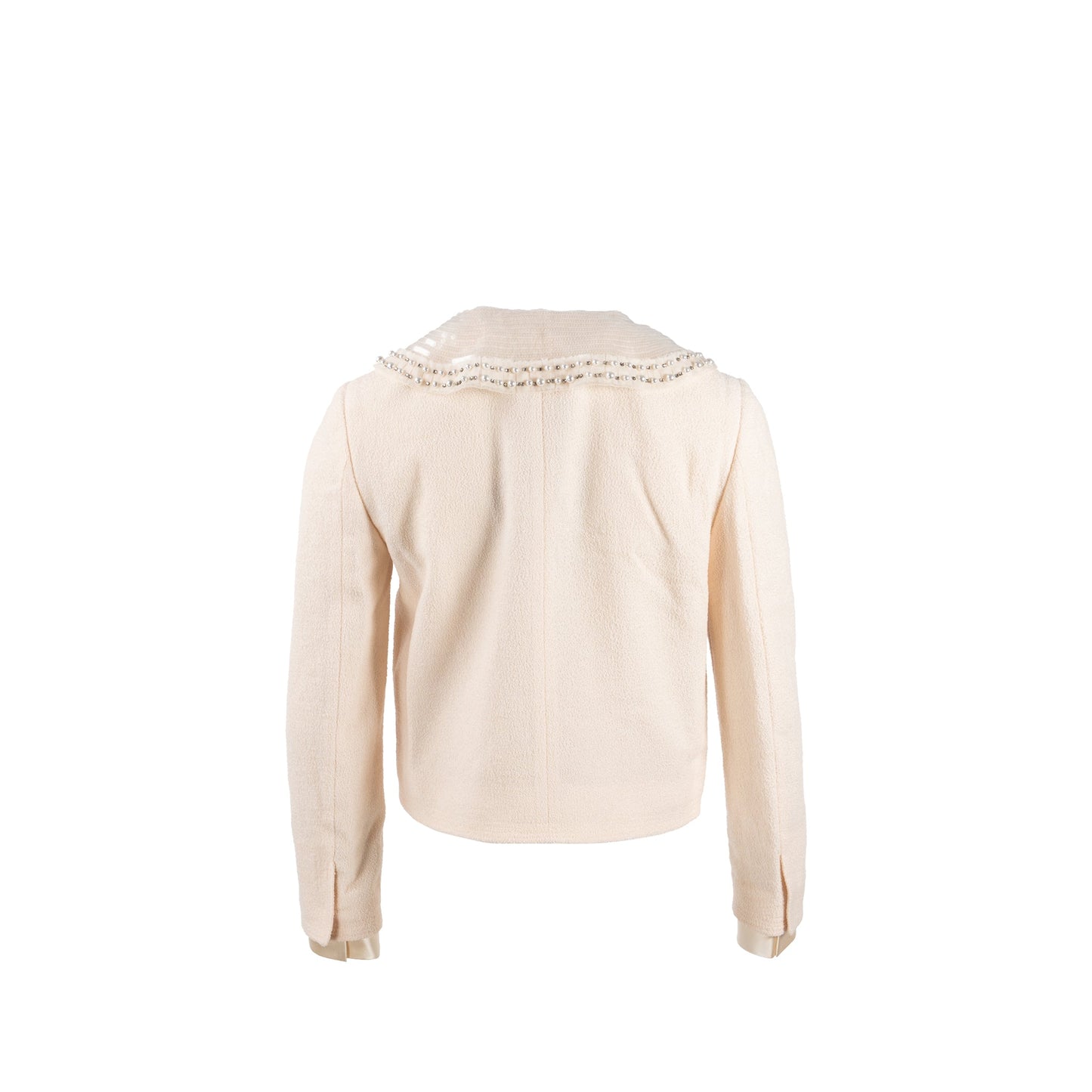 MIU MIU Size 36 Jacket Sequins/Wool Ivory