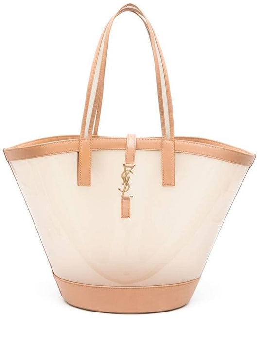 Luxury Saint Laurent Panier Medium Tote Bag Oatmilk