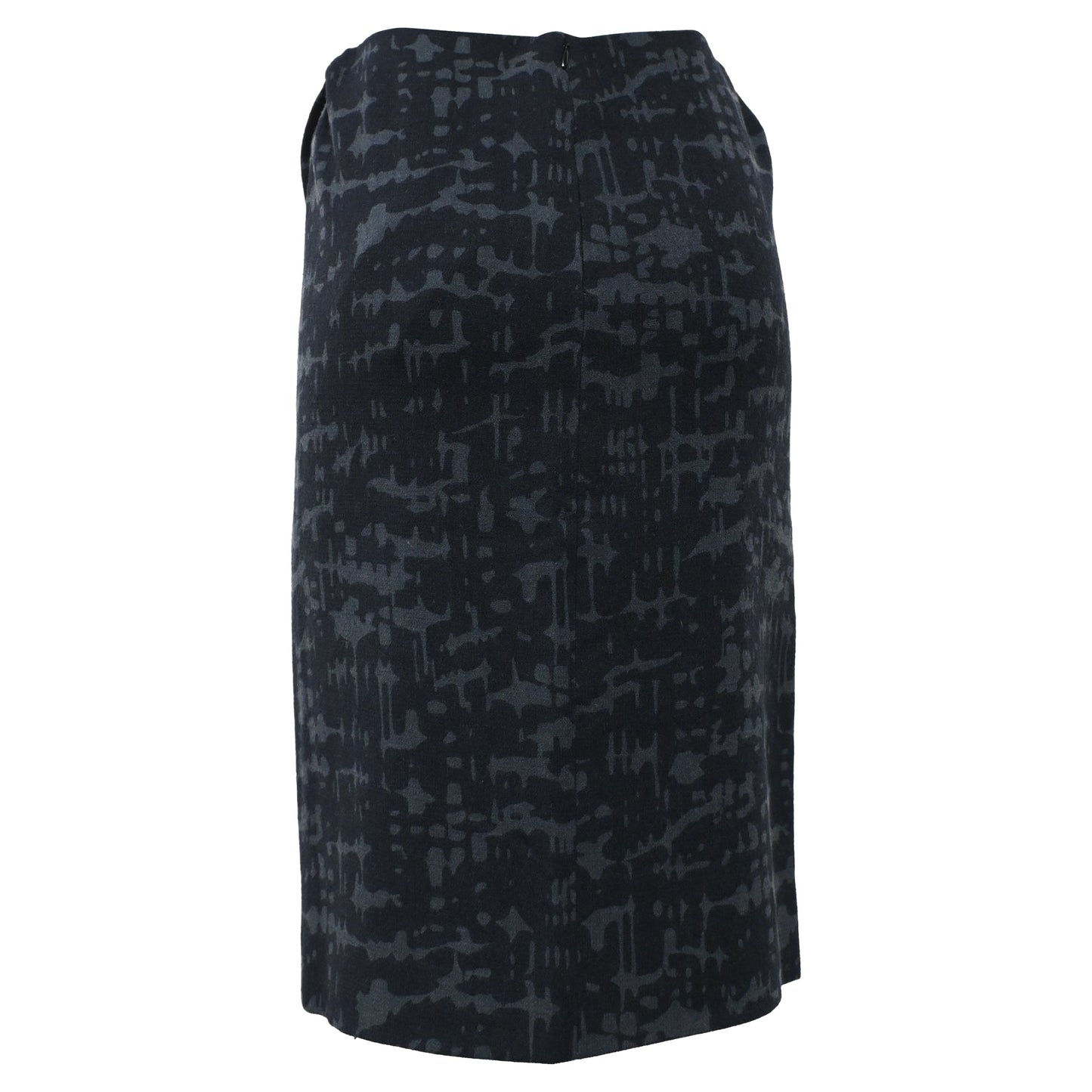 Luxury Bottega Veneta Printed Midi Pencil Skirt in Black and Grey Wool