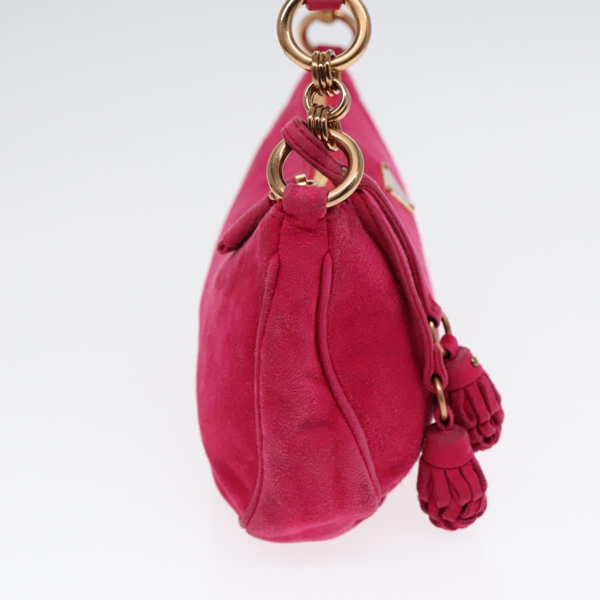 Luxury Prada Pouch Suede Pink Gold  86014