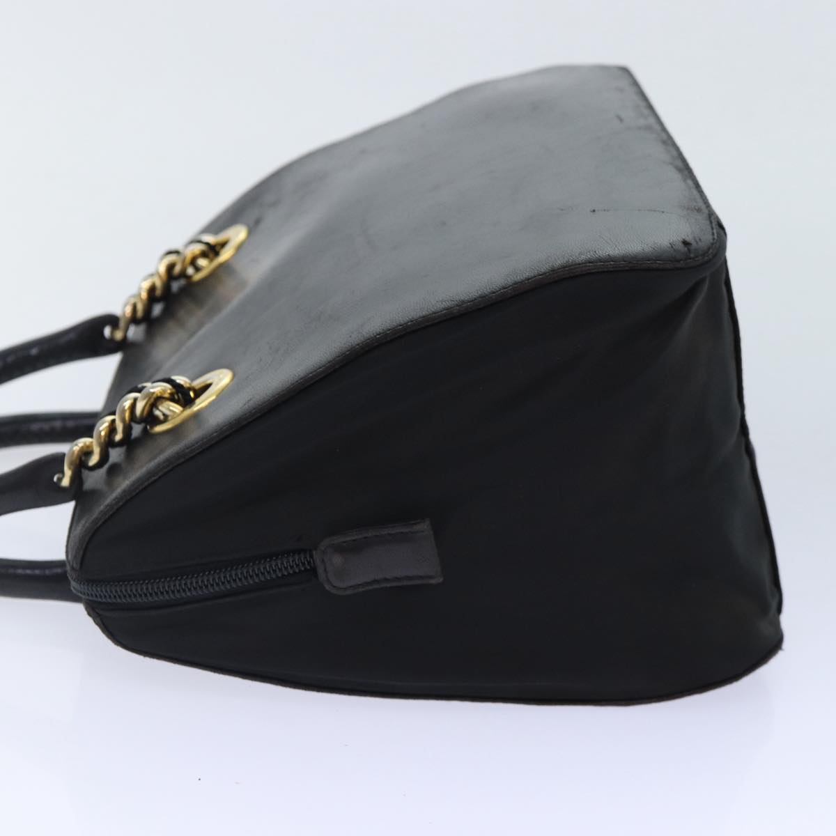 Luxury Prada Hand Bag Leather Black Gold  86015