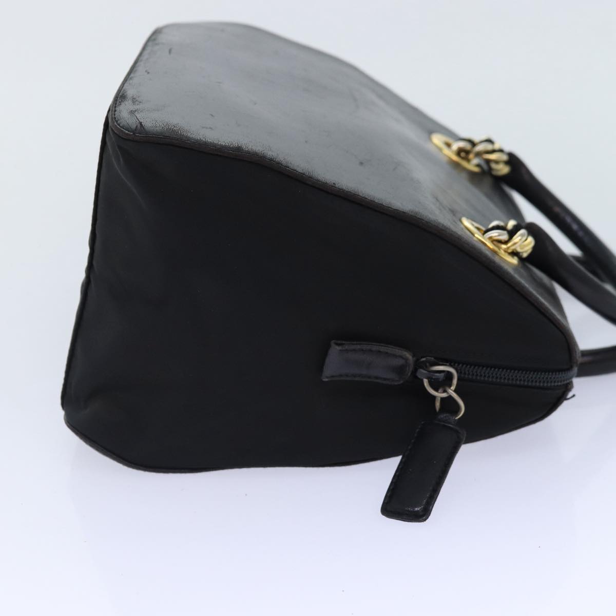 Luxury Prada Hand Bag Leather Black Gold  86015