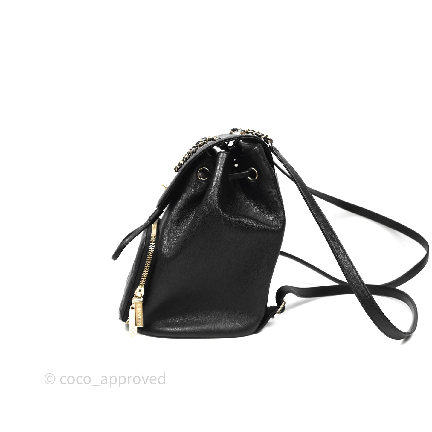 Chanel Quilted Business Affinity Backpack Black Caviar Gold Hardware