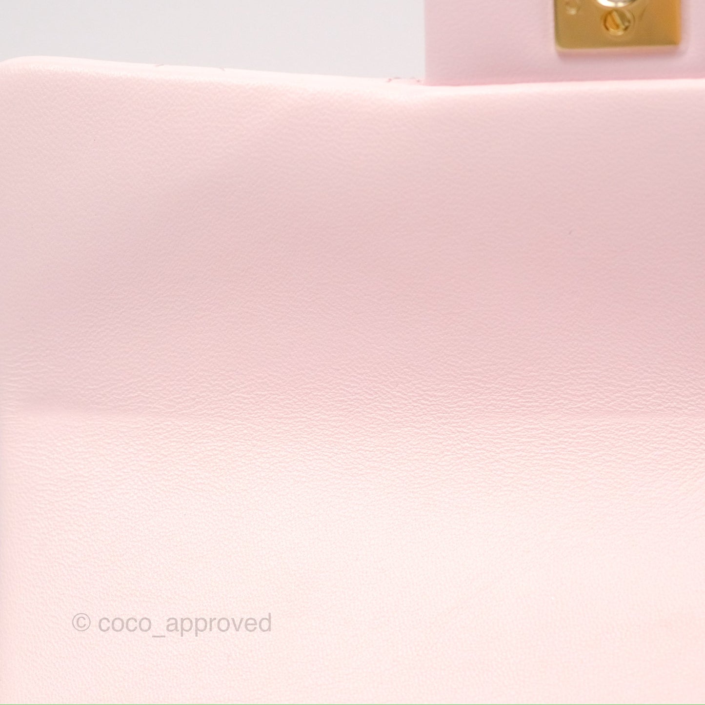 Chanel Top Handle Mini Rectangular Flap Bag Light Pink Lambskin Gold Hardware