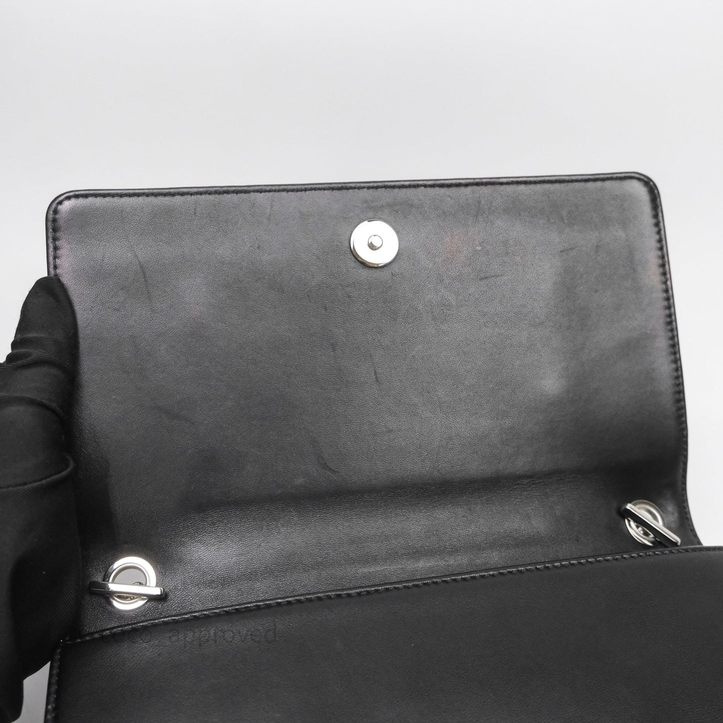 Chanel Crystal Lego Brick Shoulder Bag Black Plexiglass Patent Silver Hardware