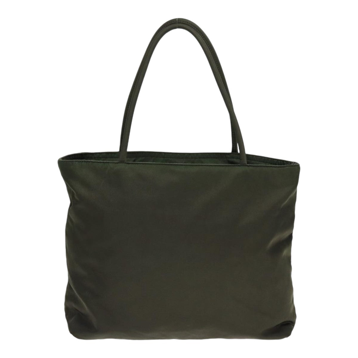 Luxury Prada Hand Bag Nylon Khaki Silver  86045