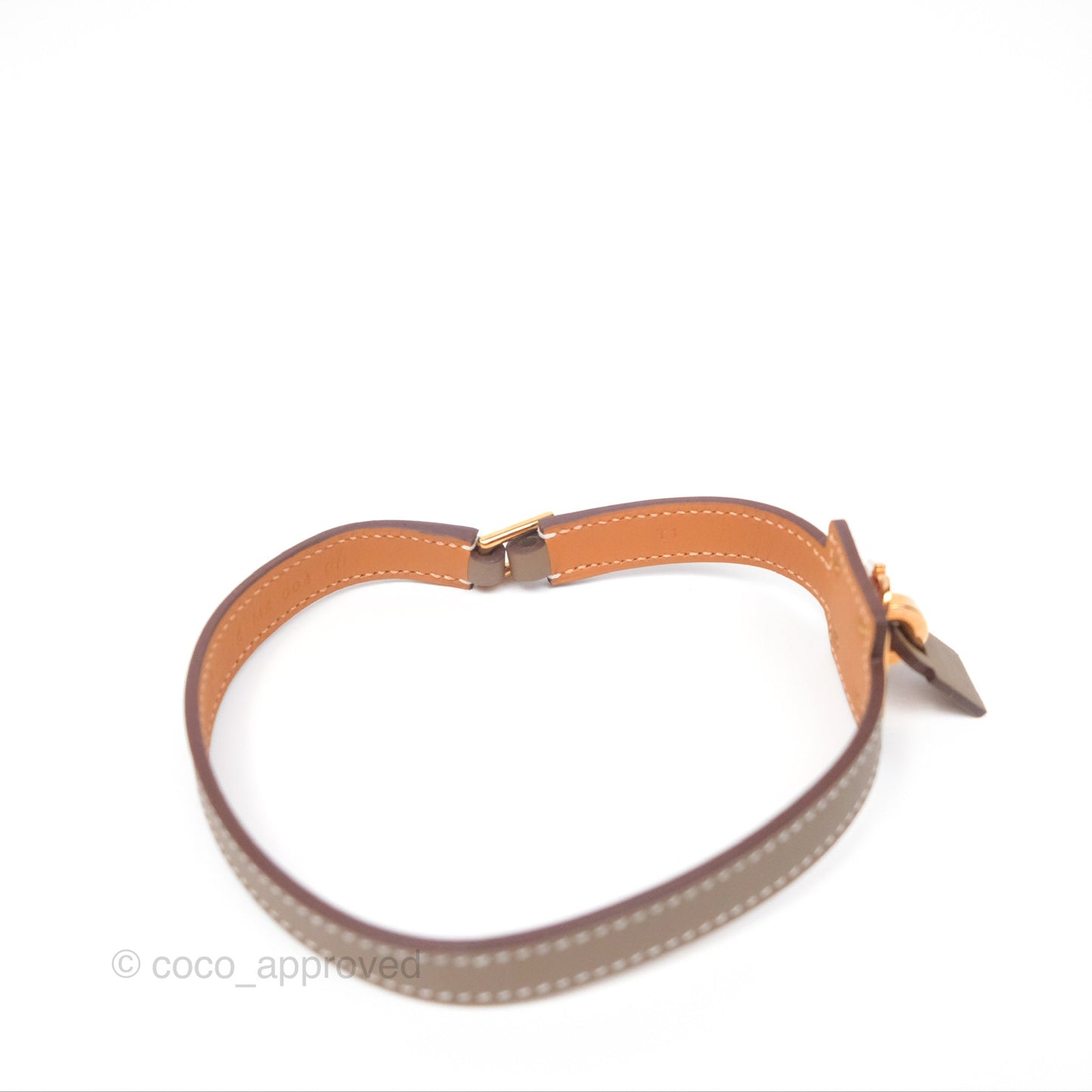 Hermès O'Kelly Double Tour Bracelet Etoupe Swift Rose Gold Hardware
