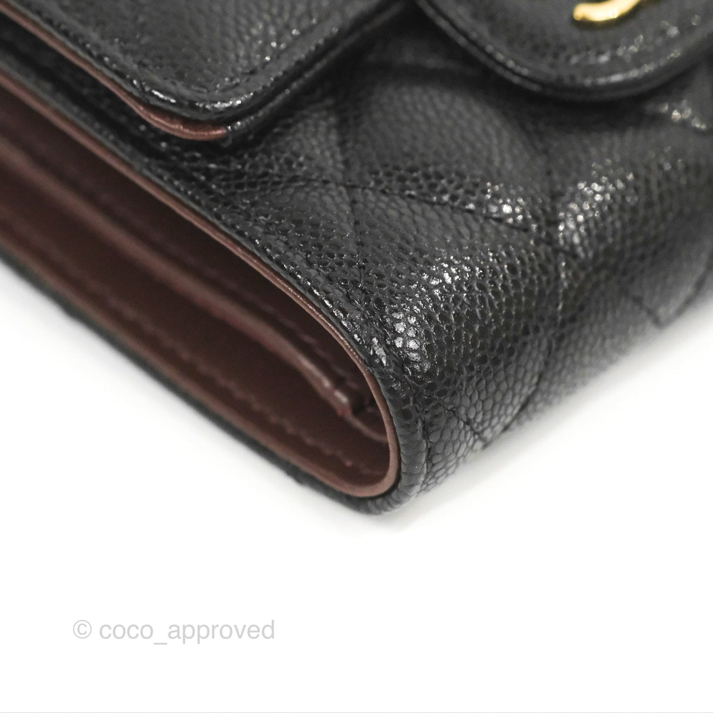 Chanel Classic Short Flap Wallet Black Caviar Gold Hardware