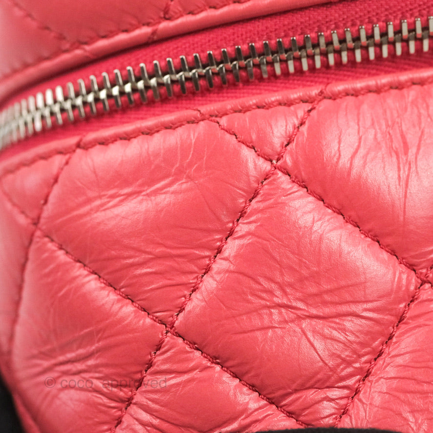Chanel Aquarium PVC Coral Pink Crumpled Calfskin Silver Hardware
