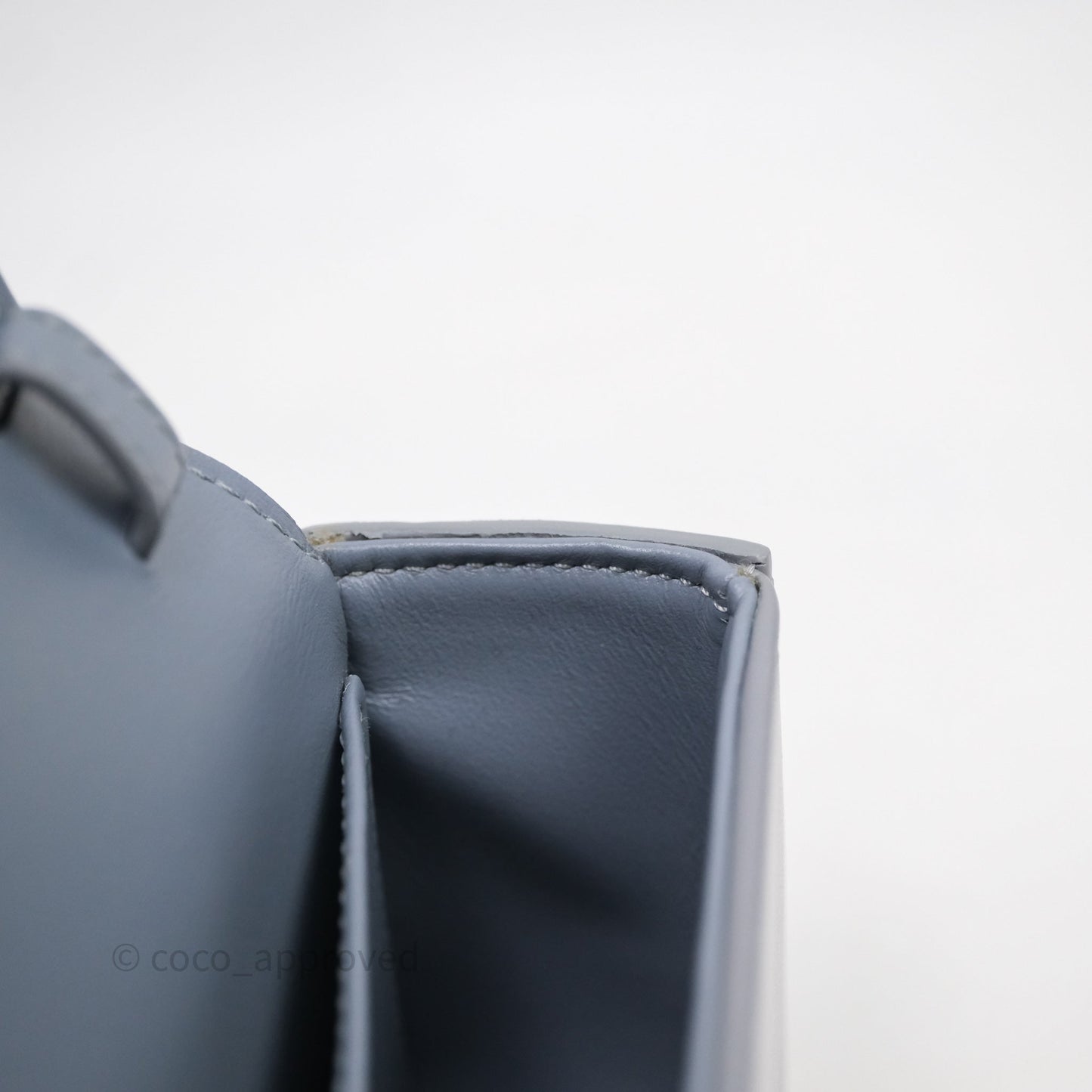 Celine Mini Triomphe Shiny Calfskin Blue Grey
