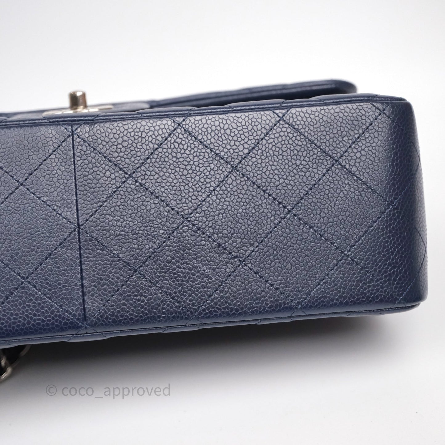 Chanel Jumbo Double Flap Navy Caviar Silver Hardware⁣⁣