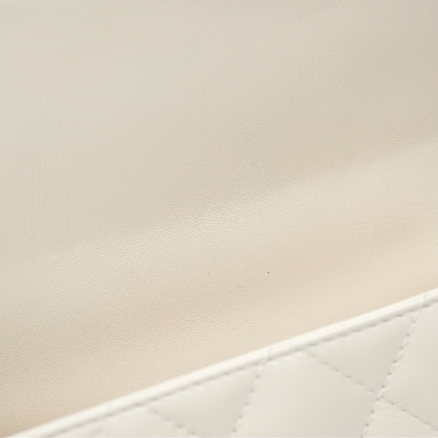 Chanel Top Handle White Lambskin Gold Hardware