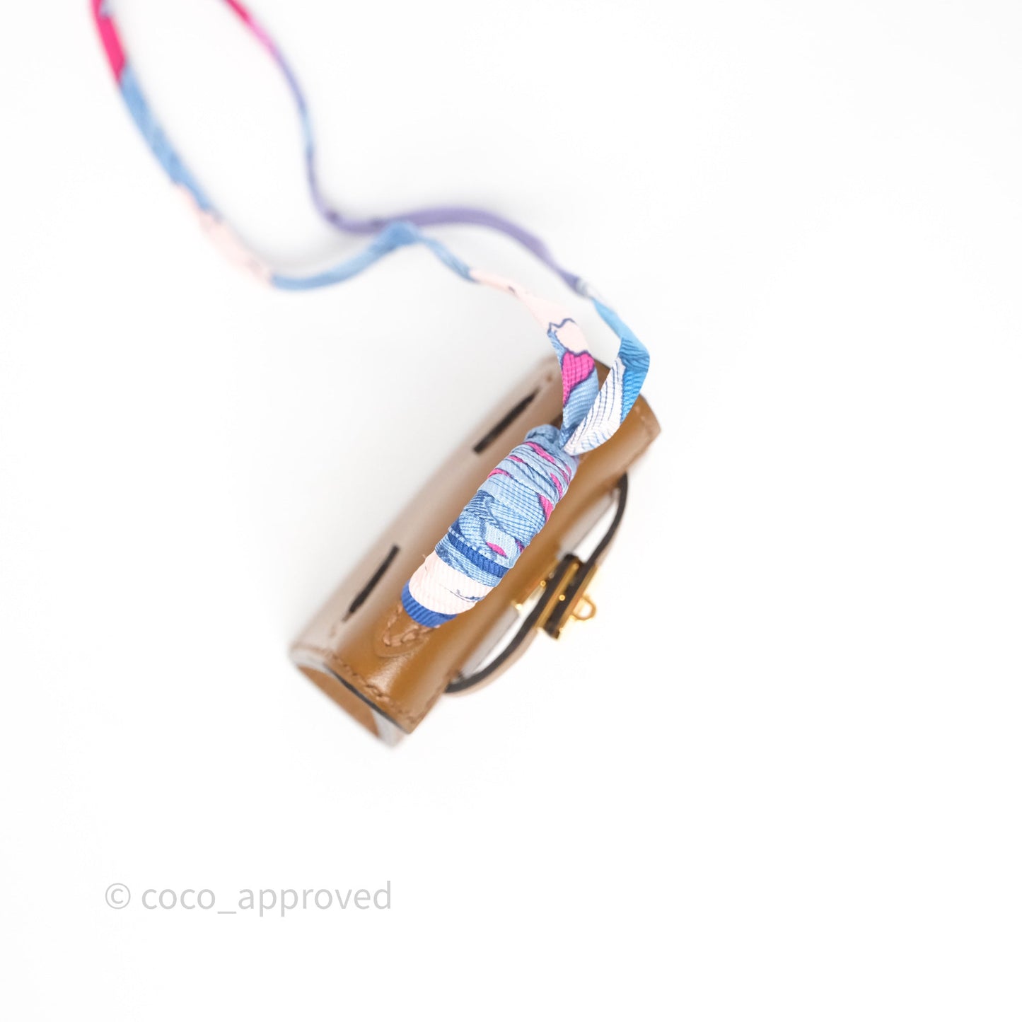 Hermes Mini Kelly Twilly Bag Charm Alezan 3G Tadelakt
