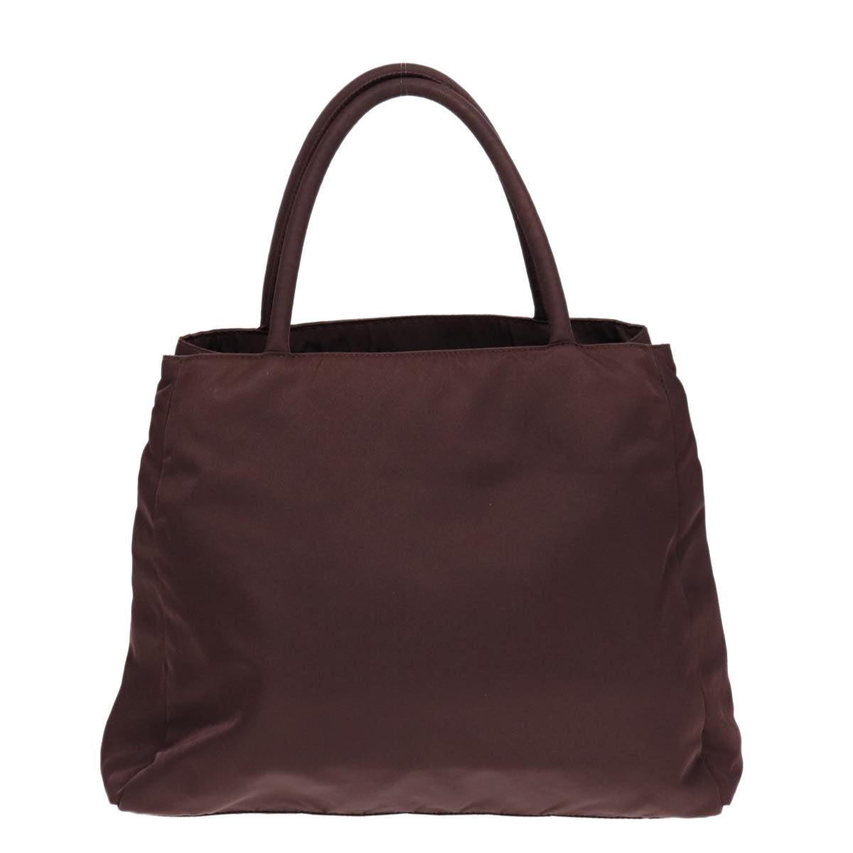 Luxury Prada Hand Bag Nylon Brown Silver  86147