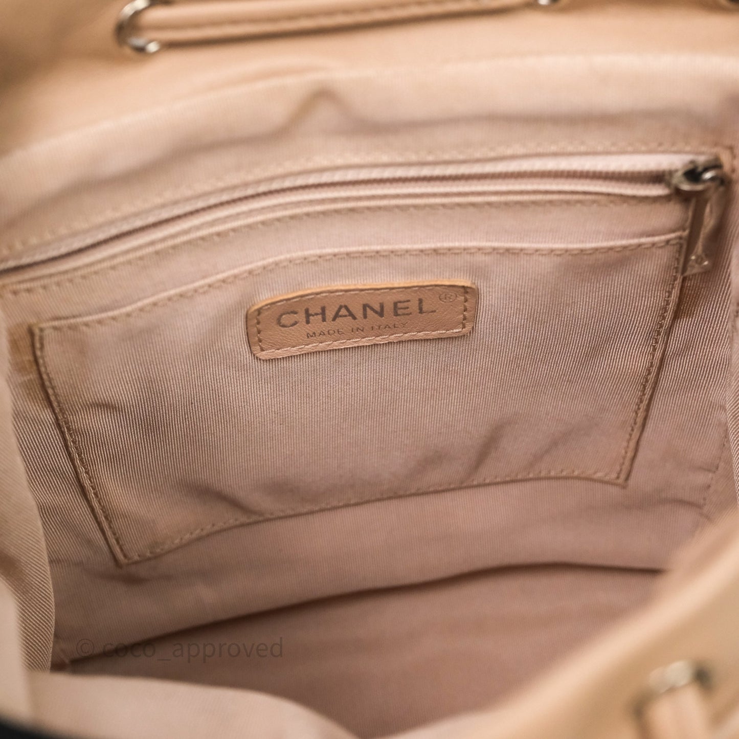 Chanel Quilted Small Urban Spirit Backpack Beige Lambskin Silver Hardware