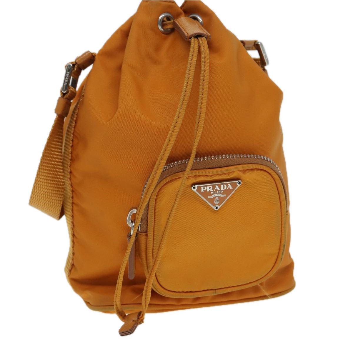 Luxury Prada Pouch Nylon Silver Orange  86150
