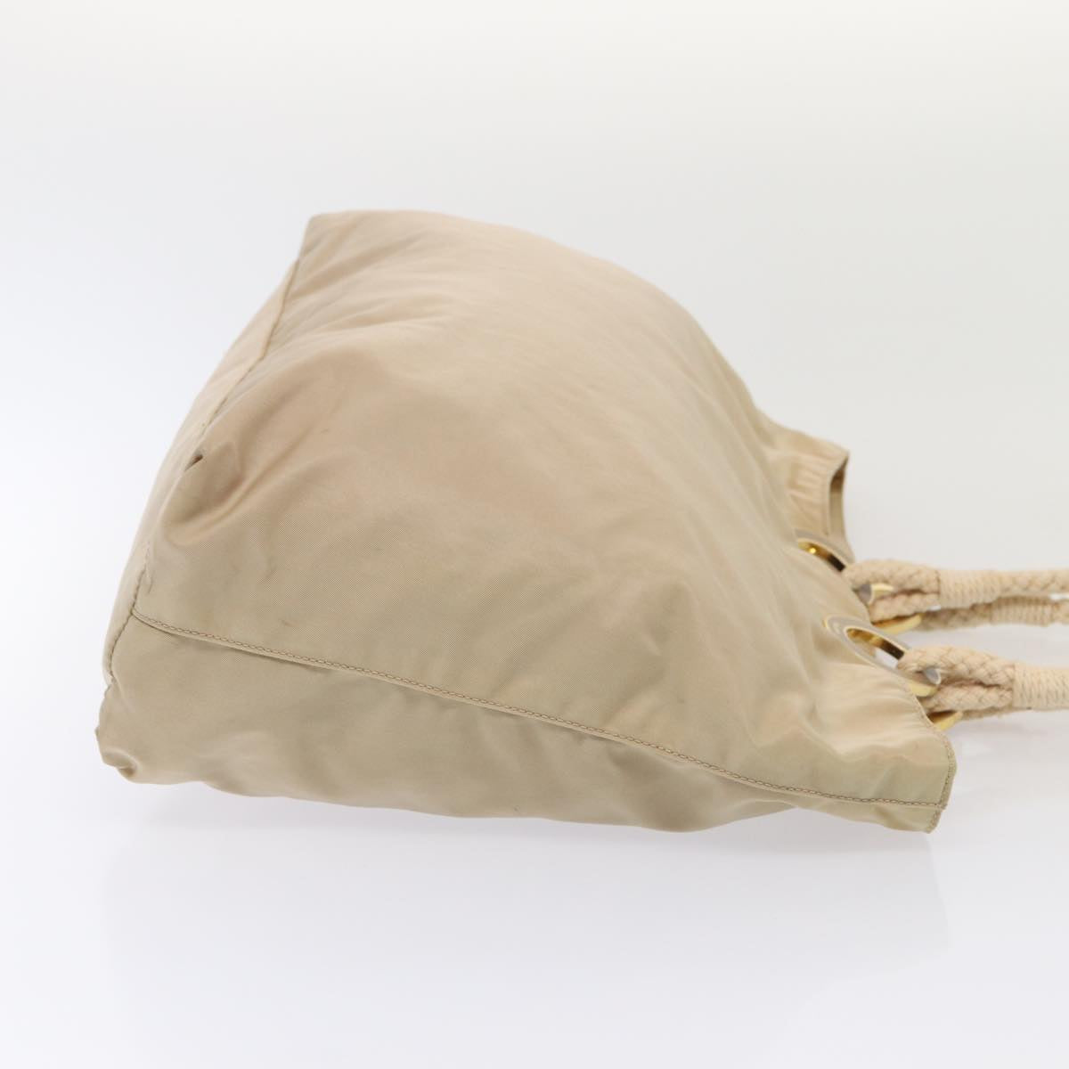Luxury Prada Tote Bag Nylon Beige Gold  86152