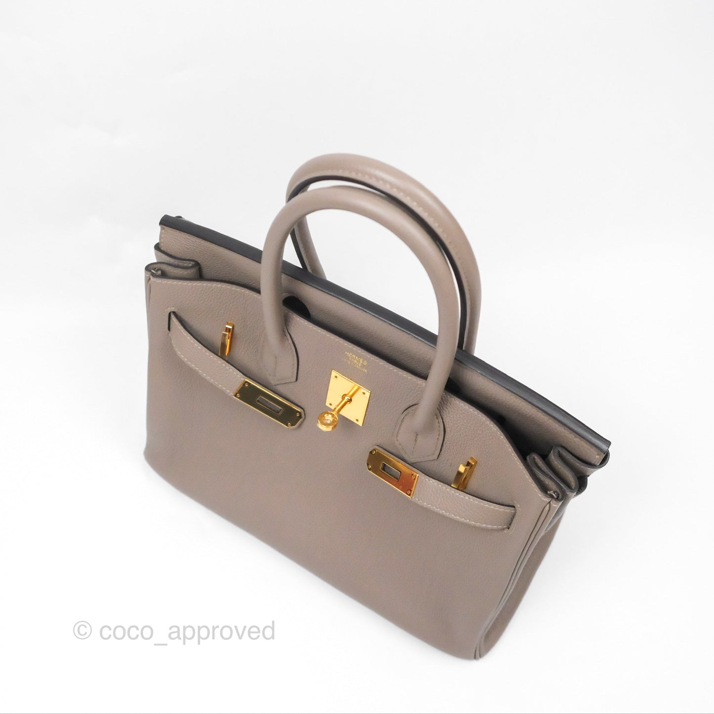 Hermès Birkin 30 Retourne Gris Asphalt M8 Togo Gold Hardware