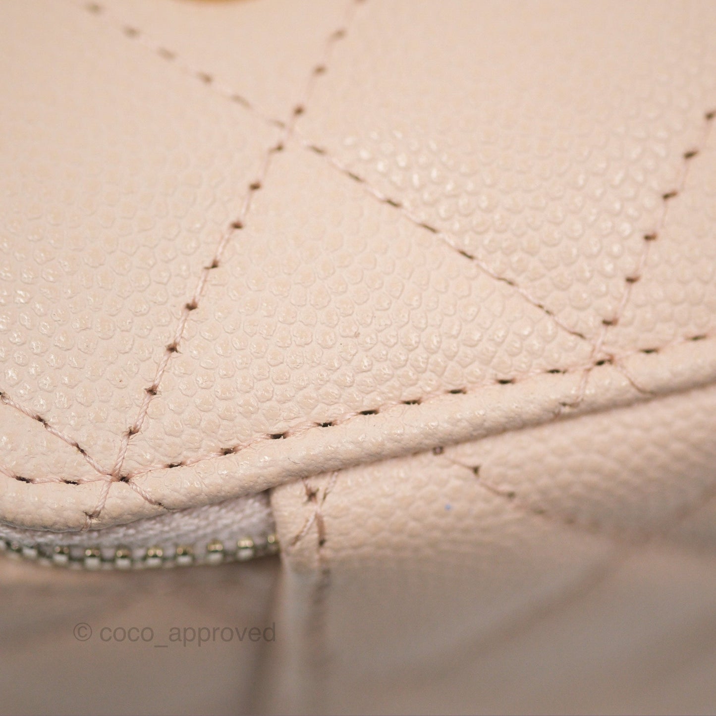 Chanel Vanity with Classic Chain Light Beige Caviar Gold Hardware 22C