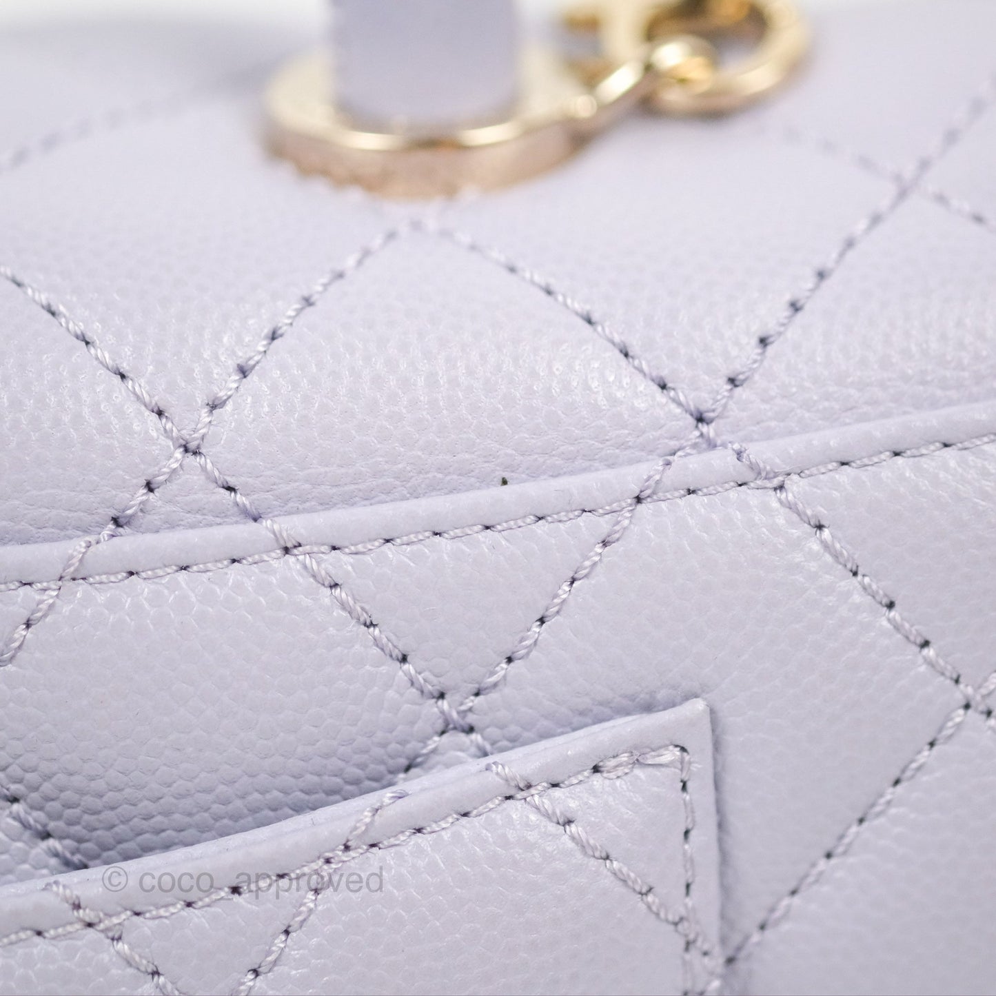 Chanel Small Coco Handle Quilted Lilac Caviar Gold Hardware