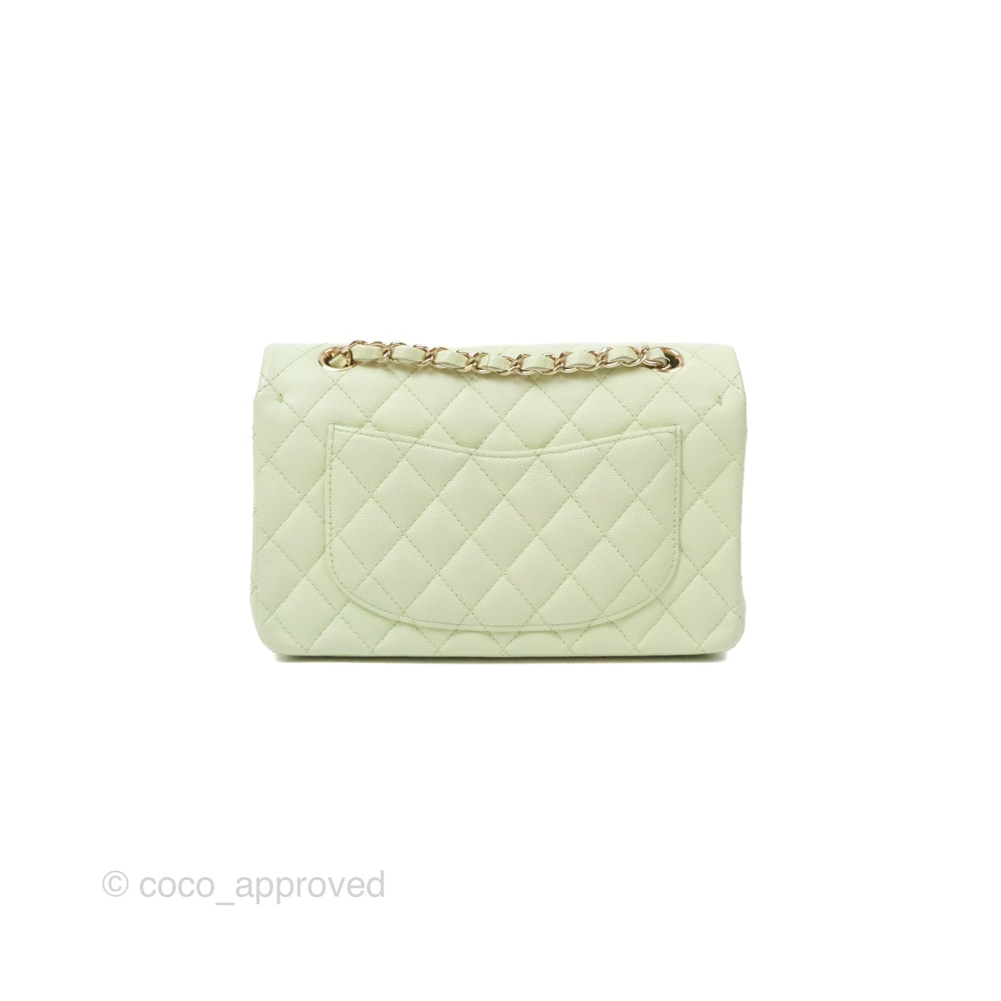 Chanel Small Quilted Classic Flap Mint Green Caviar Gold Hardware 22C