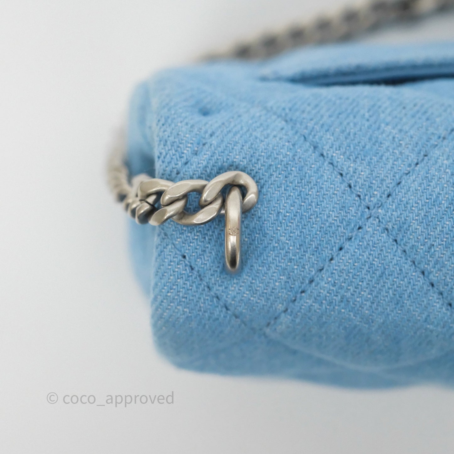 Chanel Heart Crush Mini Flap Bag Blue Denim Aged Silver Hardware