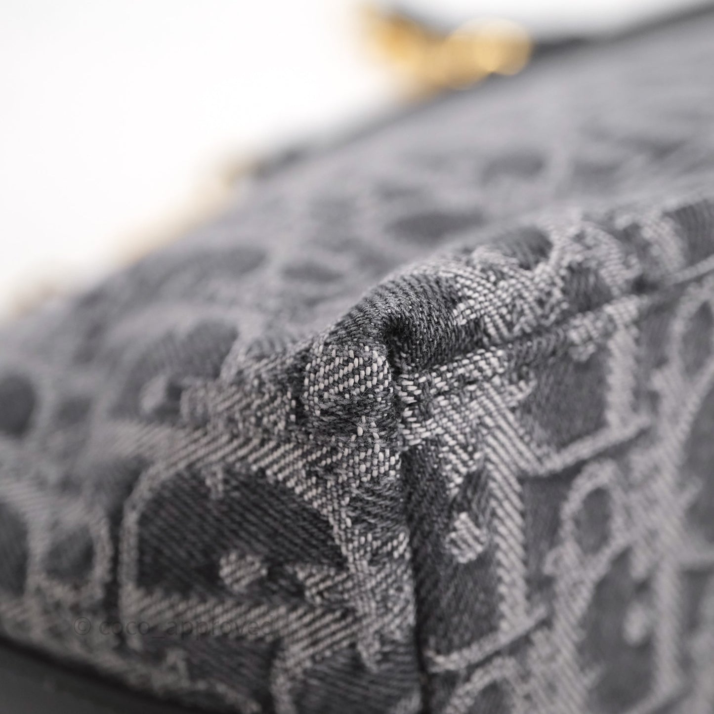 Christian Dior Diorstar Hobo Bag with Chain Gray Denim Dior Oblique Jacquard