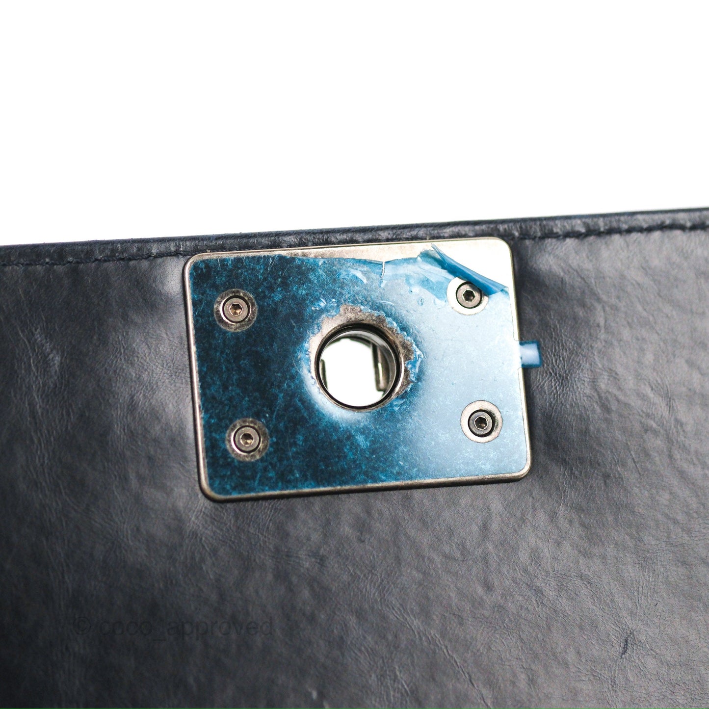 Chanel Small Chain Around Boy Dark Navy Glazed Calfskin Ruthenium Hardware