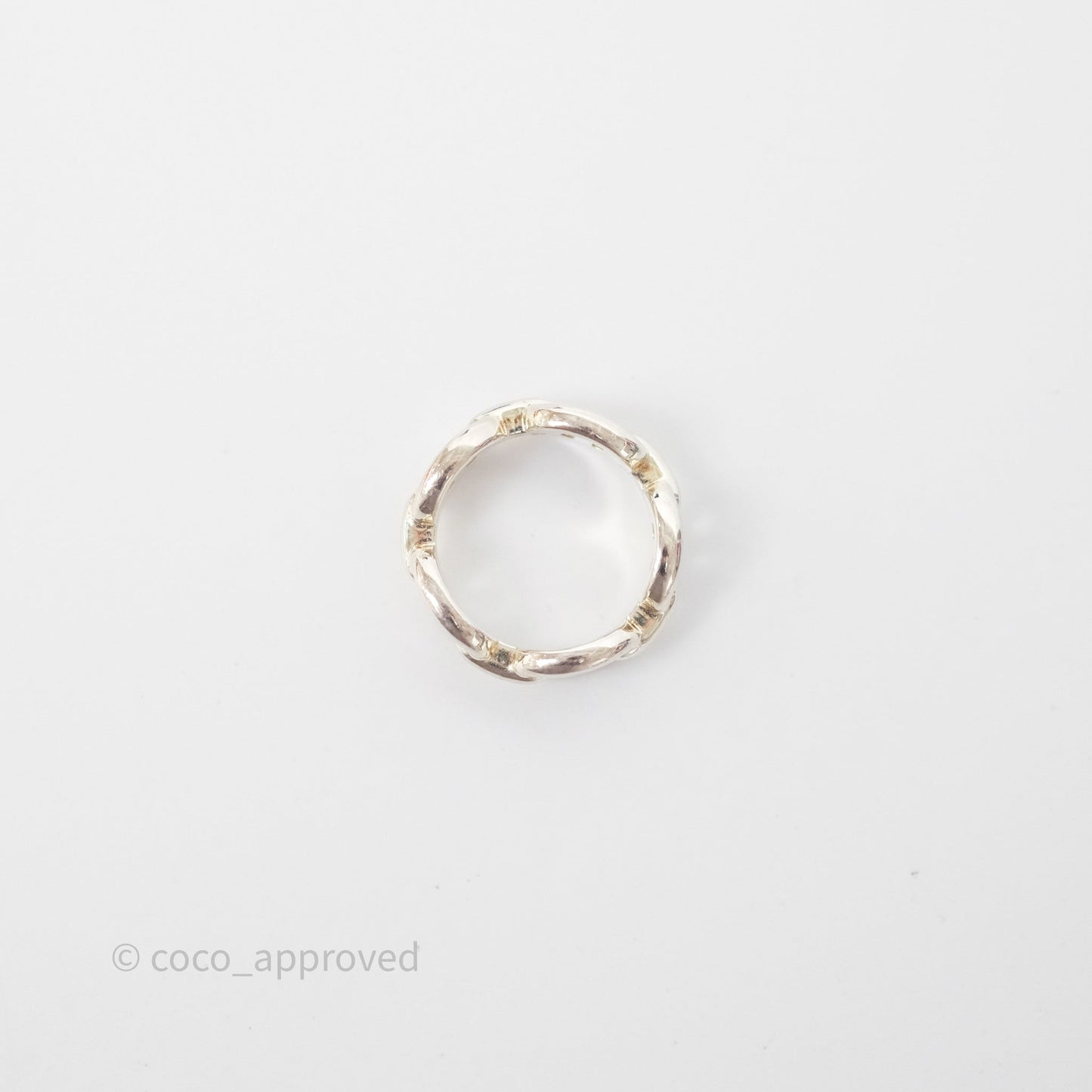 Hermès Chaine d'Ancre Enchainee Ring PM Sterling Silver Size 51