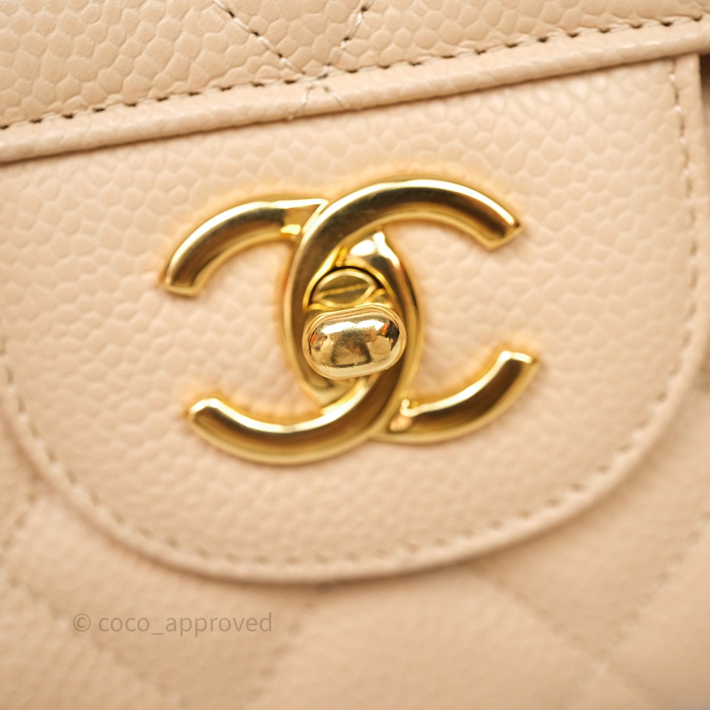 Chanel Jumbo Double Flap Beige Caviar Gold Hardware⁣⁣