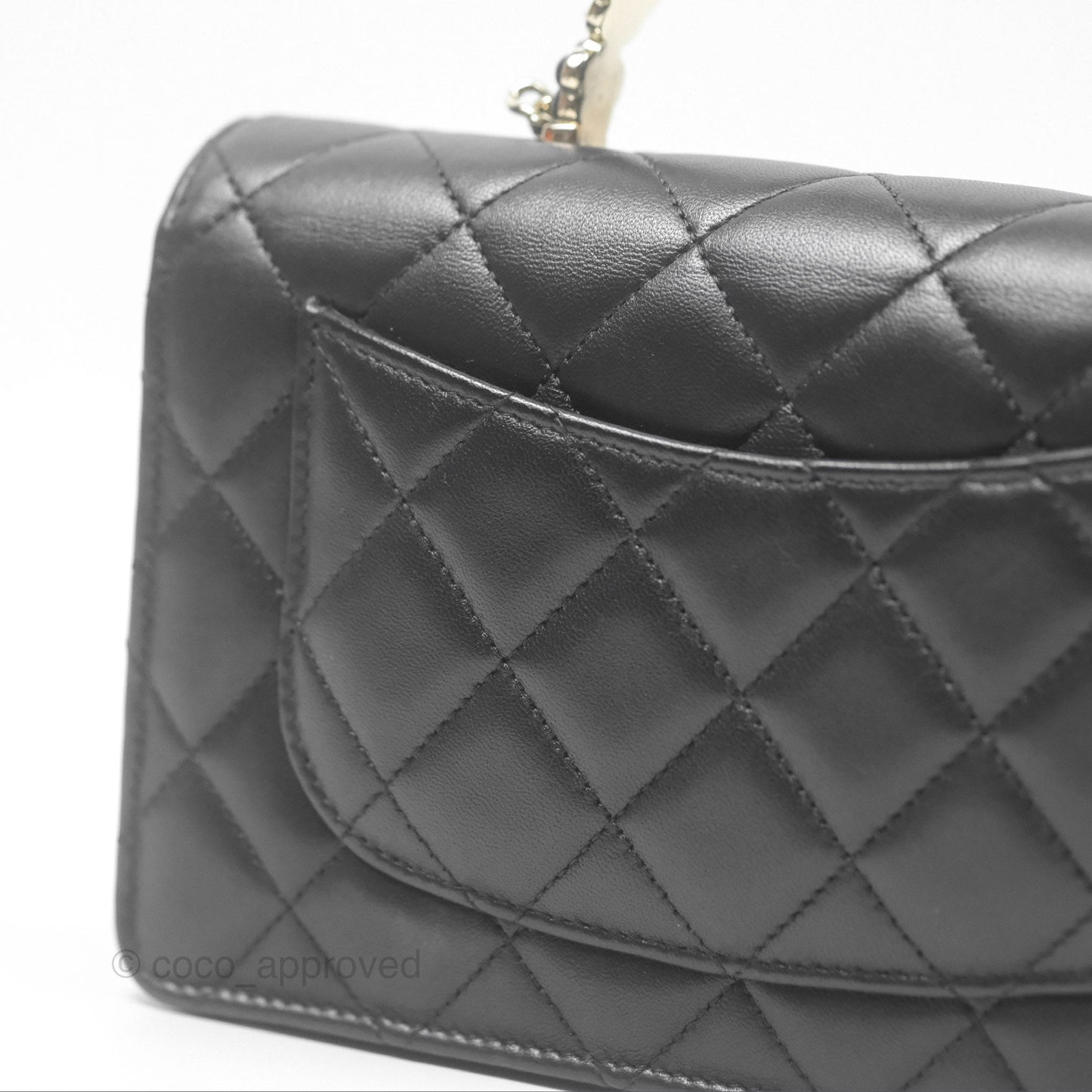 Chanel Camellia Handle WOC with Chain Black Lambskin 23K