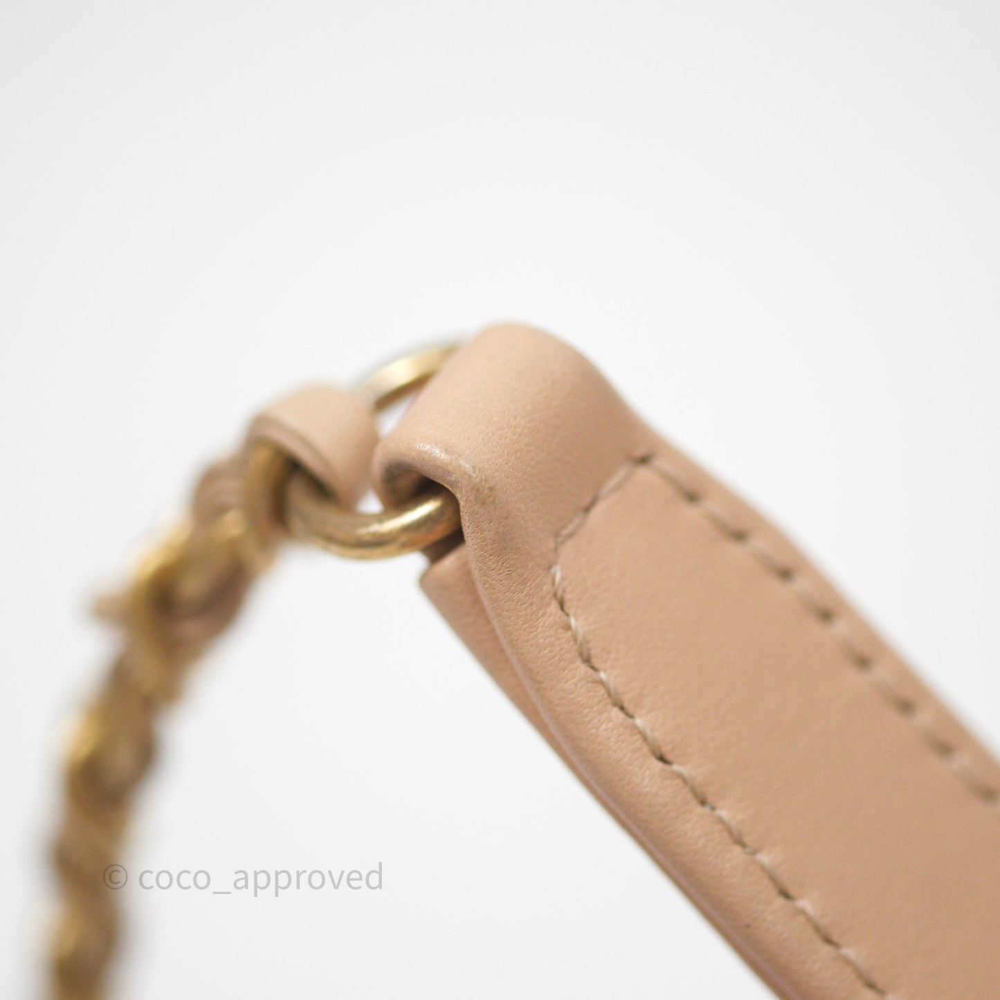 Chanel Quilted Small CC Filigree Vanity Case Beige Caviar Gold Hardware