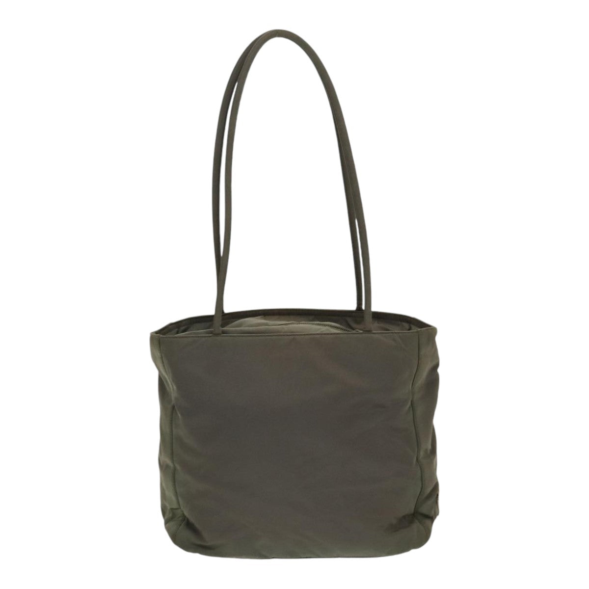 Luxury Prada Tote Bag Nylon Khaki Silver  86252