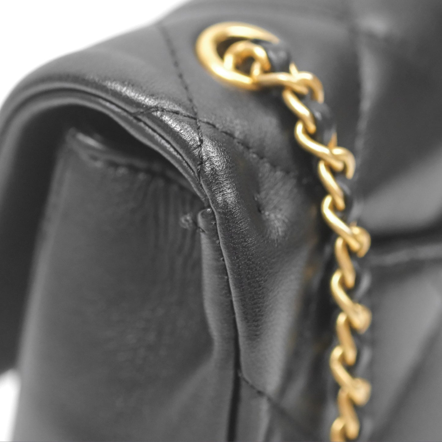 Chanel Mini Flap Bag With Heart CC Charm Black Lambskin Aged Gold Hardware 22B