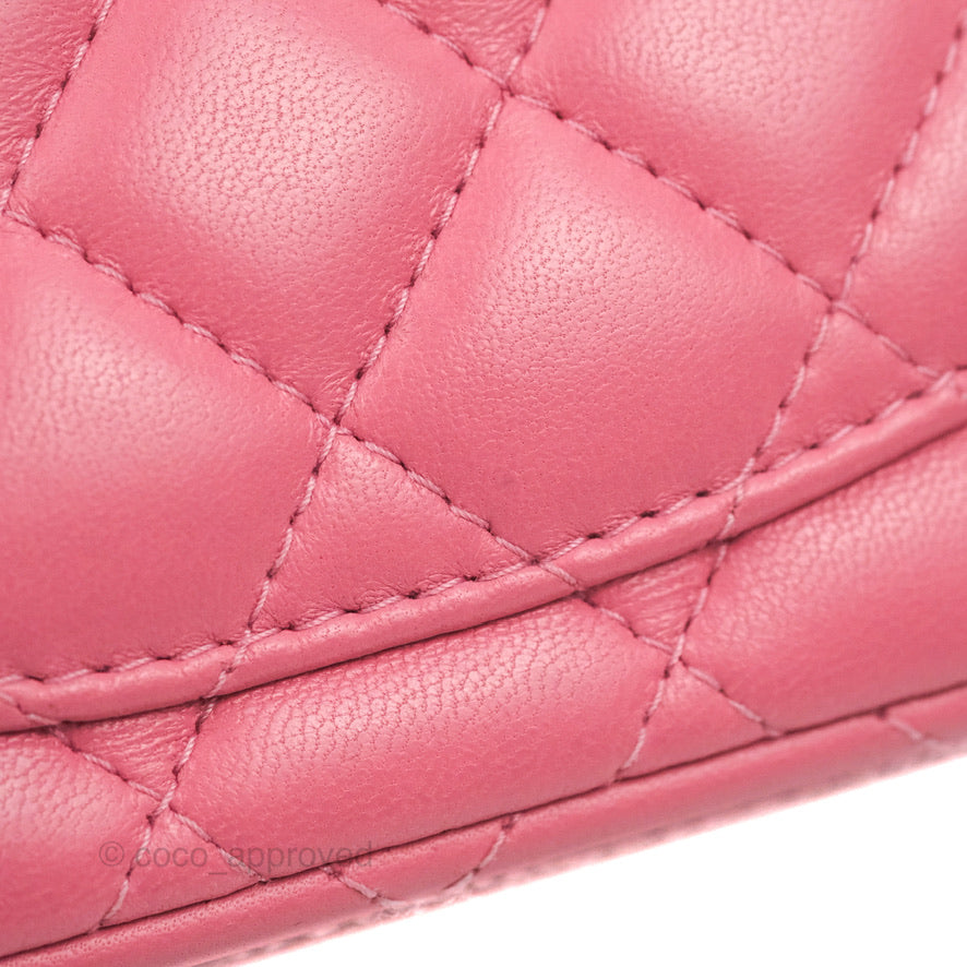 Chanel Mini Square Flap Pink Lambskin Gold Hardware